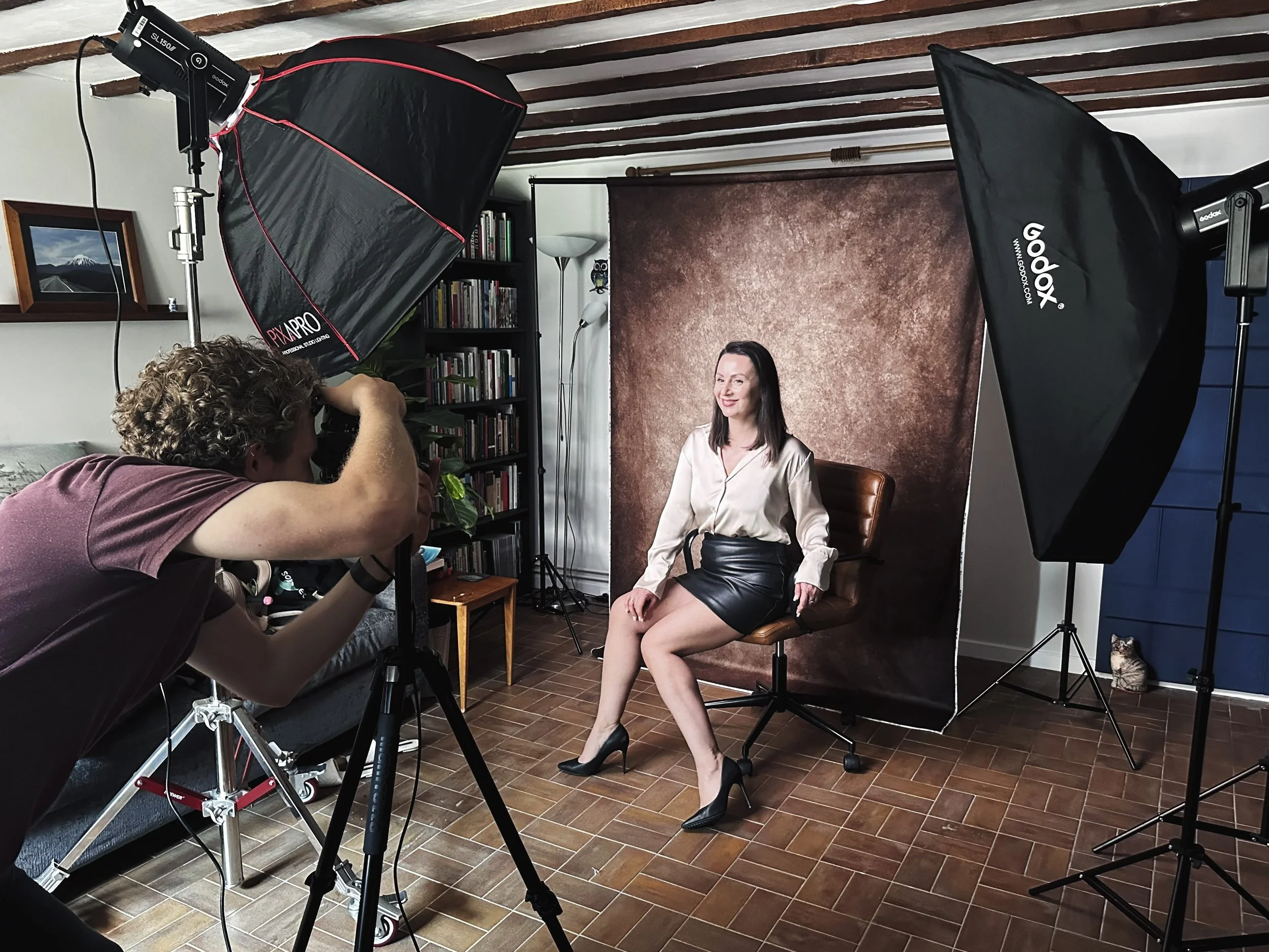 Photographer shooting a model in Ashford