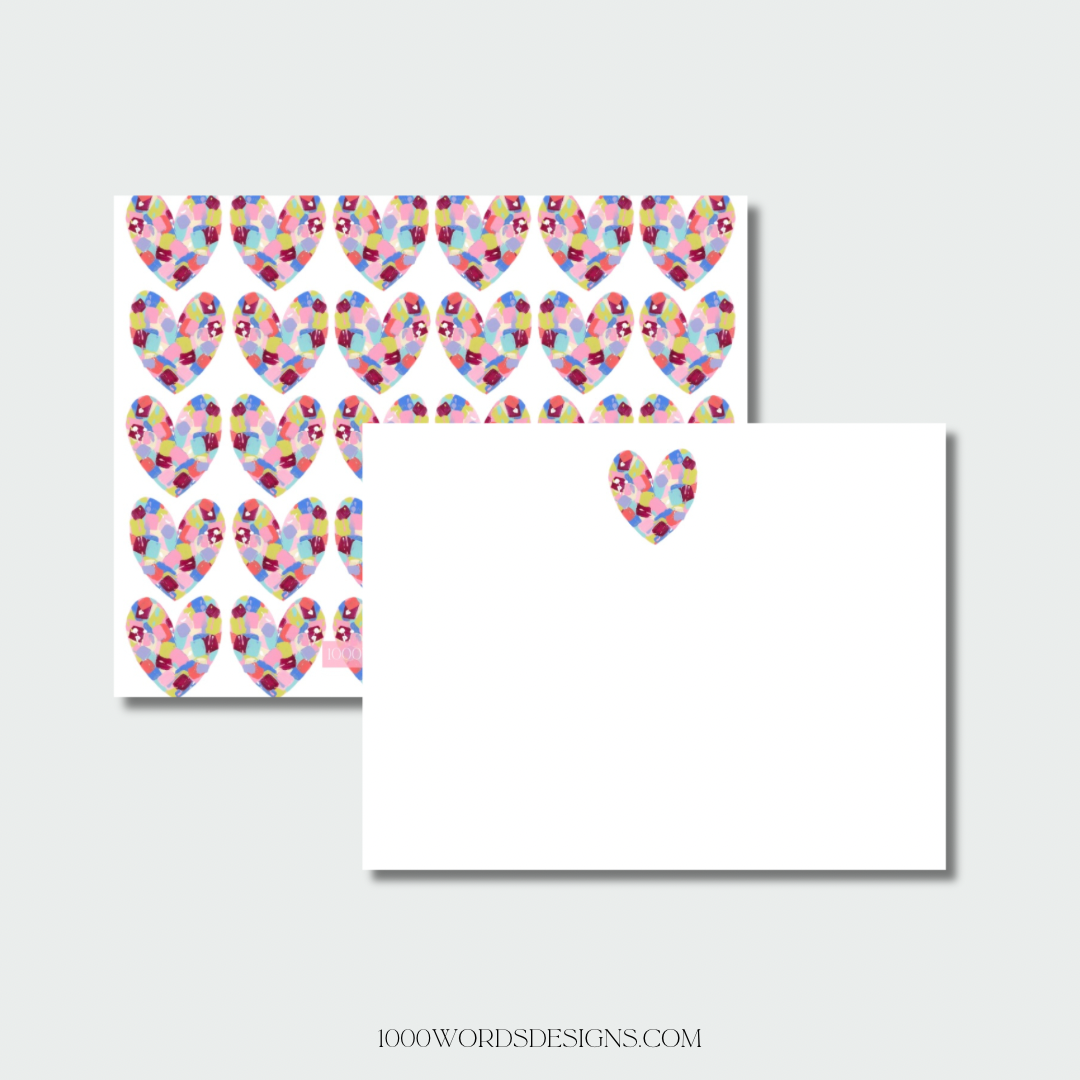 'Confetti Heart' Note Card Pack