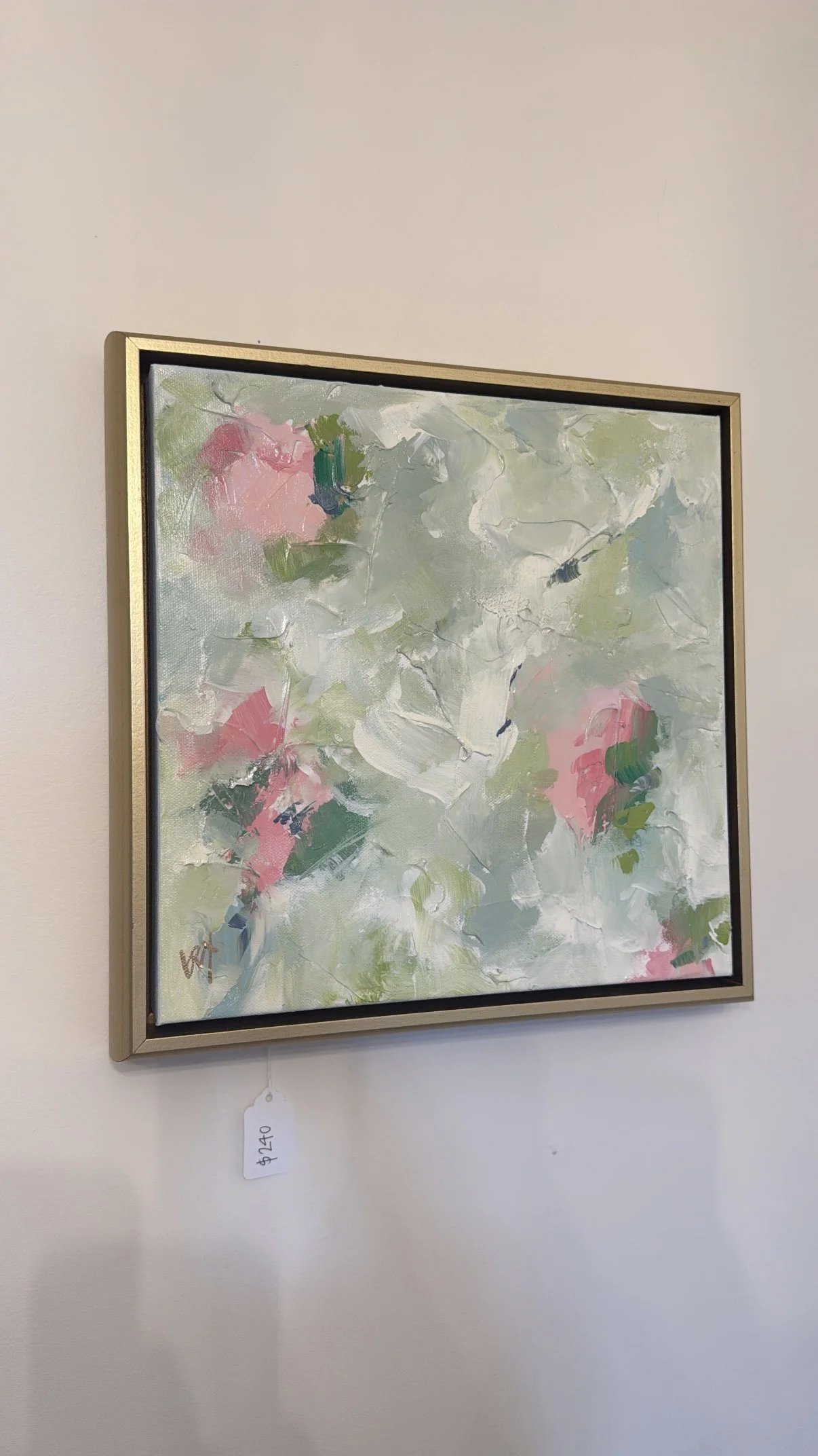 Framed 12x12 'Water Lilies' Abstract