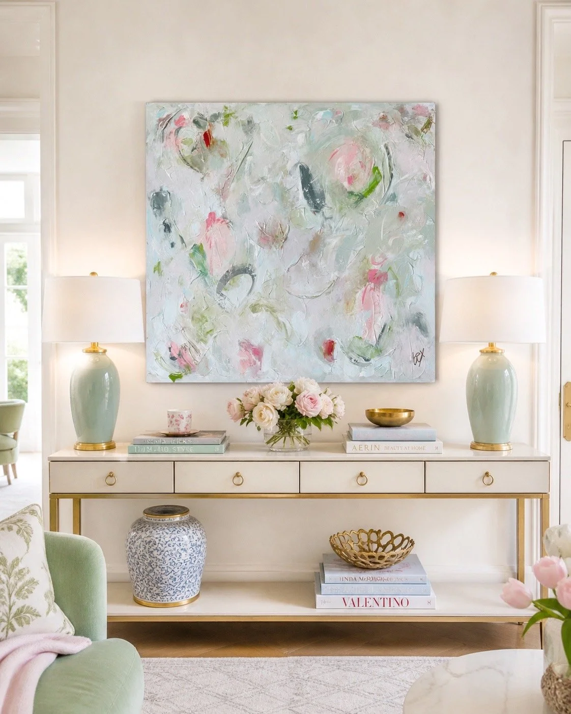 40x40 'Water Lilies' Abstract