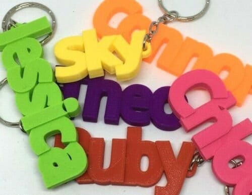 PERSONALISED CHUNKY KEYRINGS / School Bag / Back to school / Party Bag filler / Small Personalised Item / Personalised Name Keyring