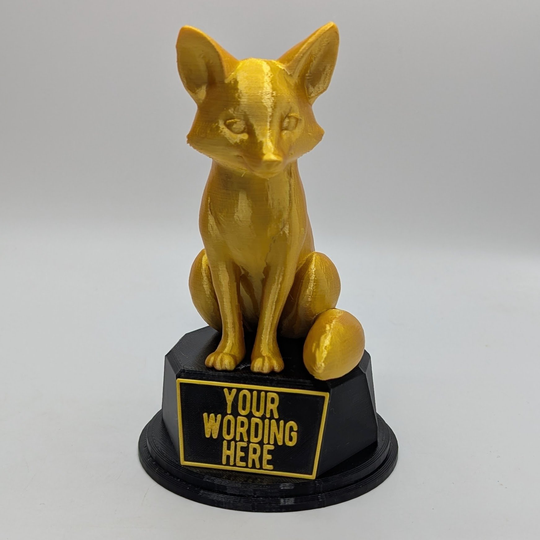 Personalised Fox Trophy, Fox Award Gift, Fox Joke Gift, Custom Trophy Award, Fox Shaped Gift, Fox Lover Award, Fox Lover Gift, Joke Fox Gift