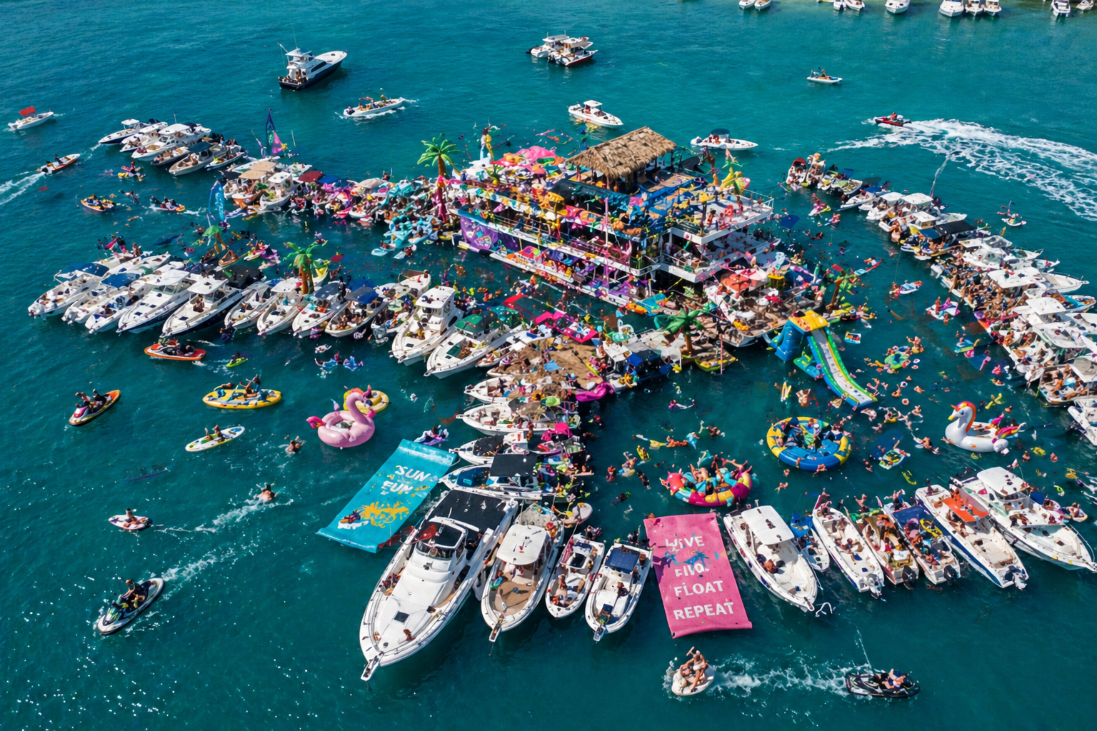Fuik Bay floating party