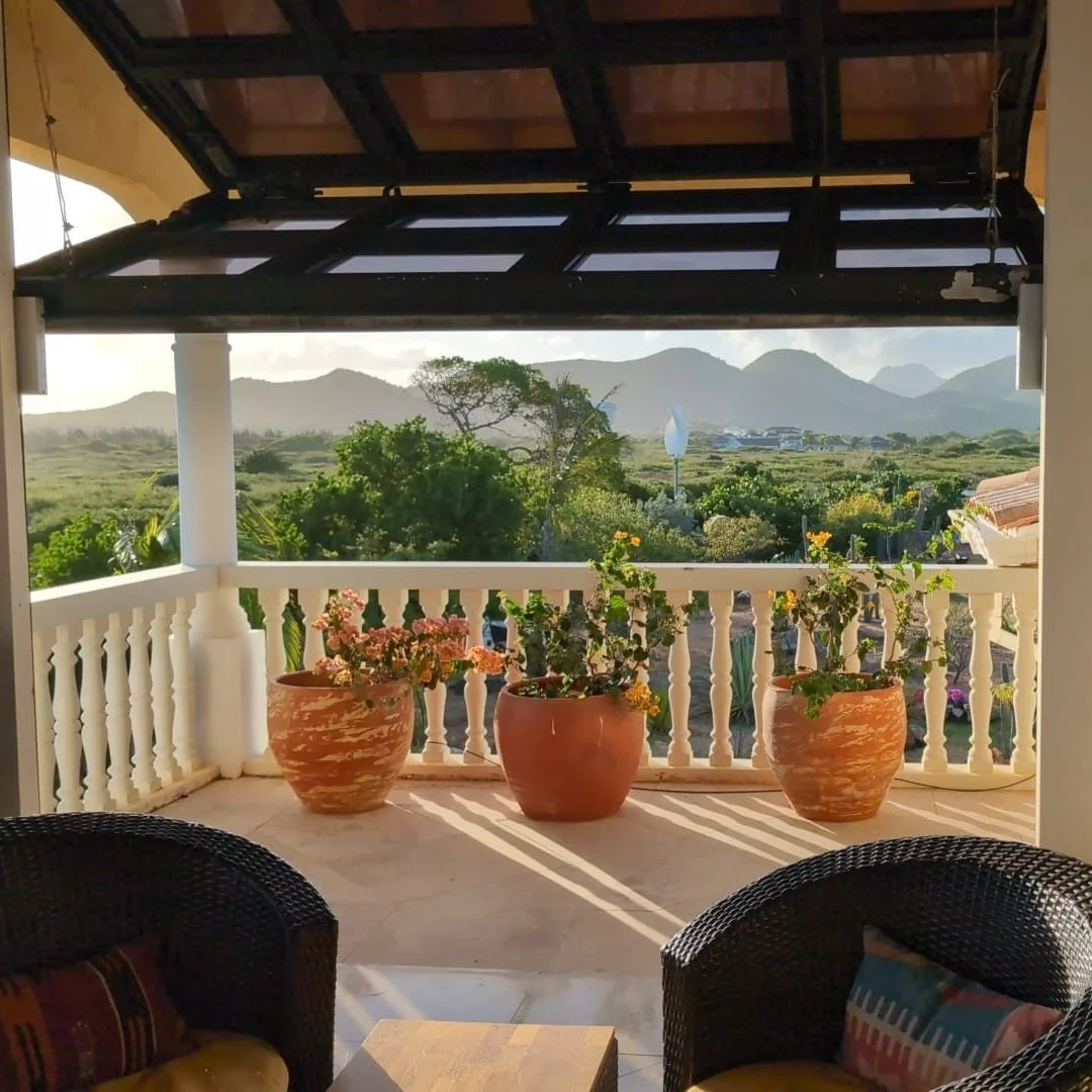 Villa doors and pool