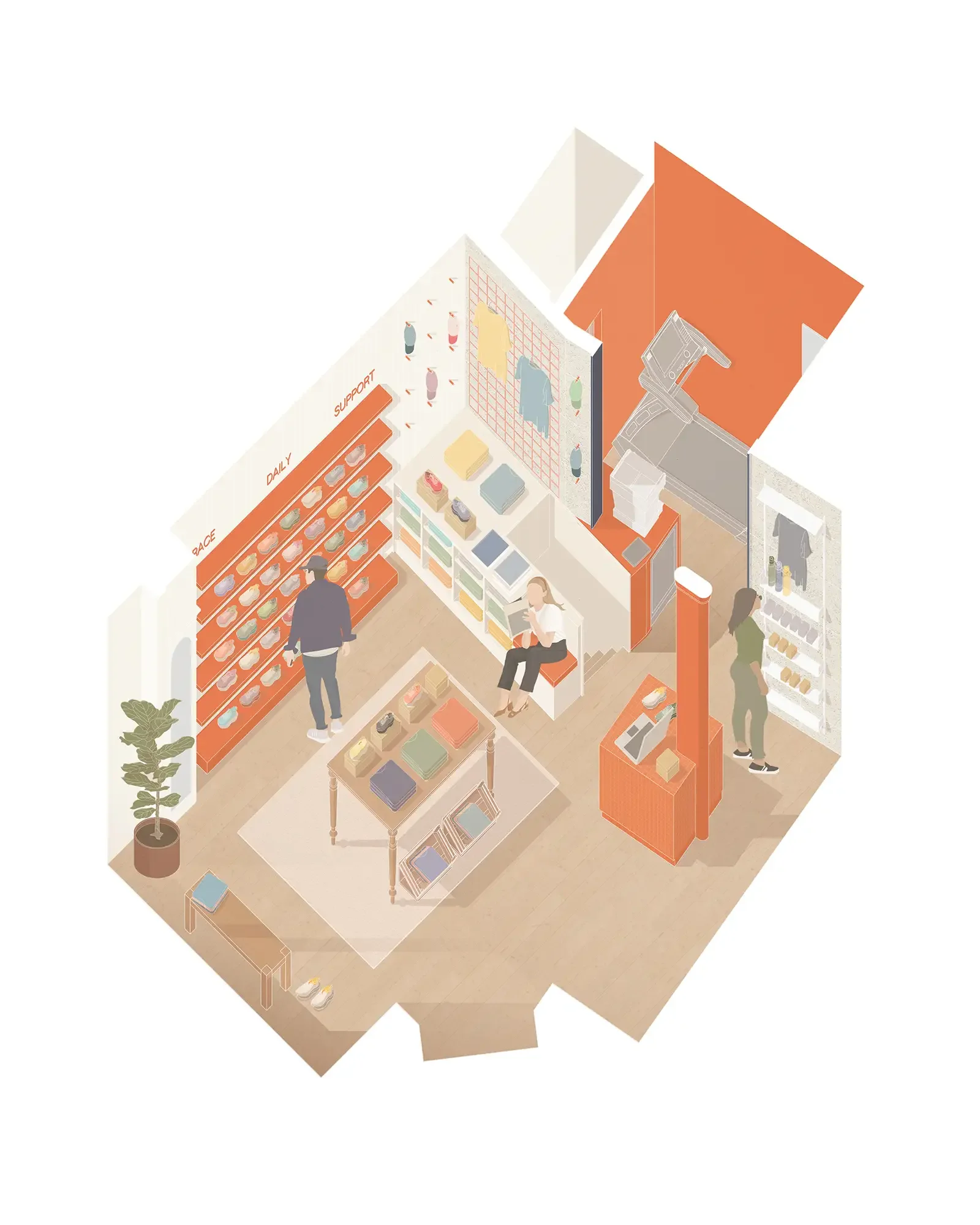 Cutaway axonometric illustration © Andy Matthews Studio