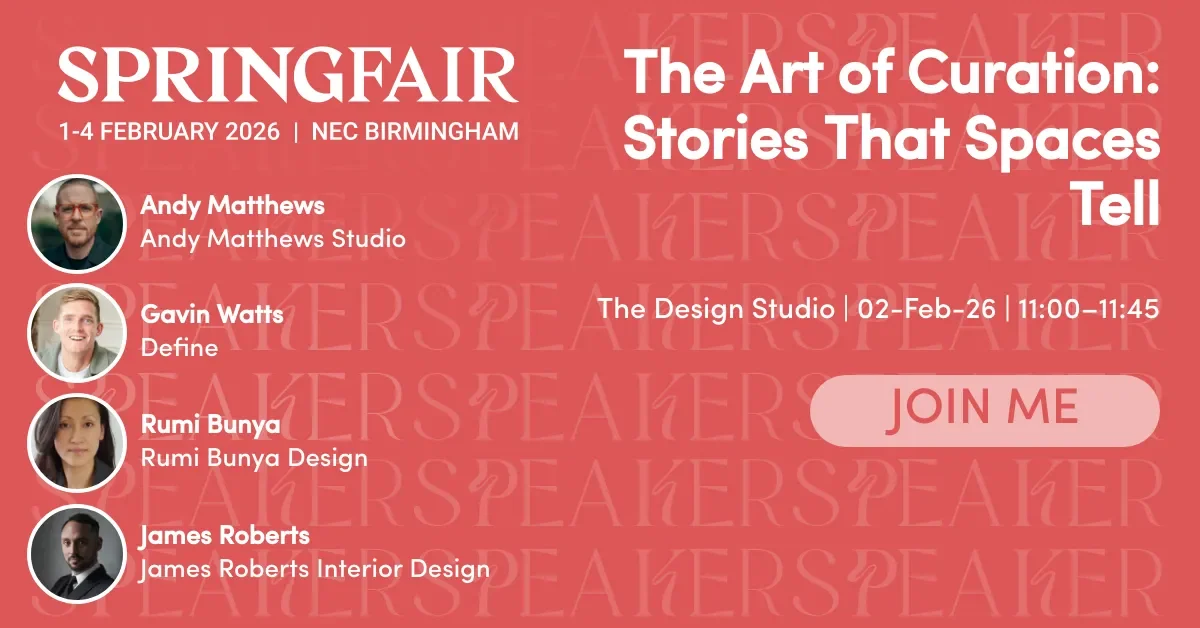 Flyer announcing Andy Matthews on a panel discussion at Spring Fair 2026.