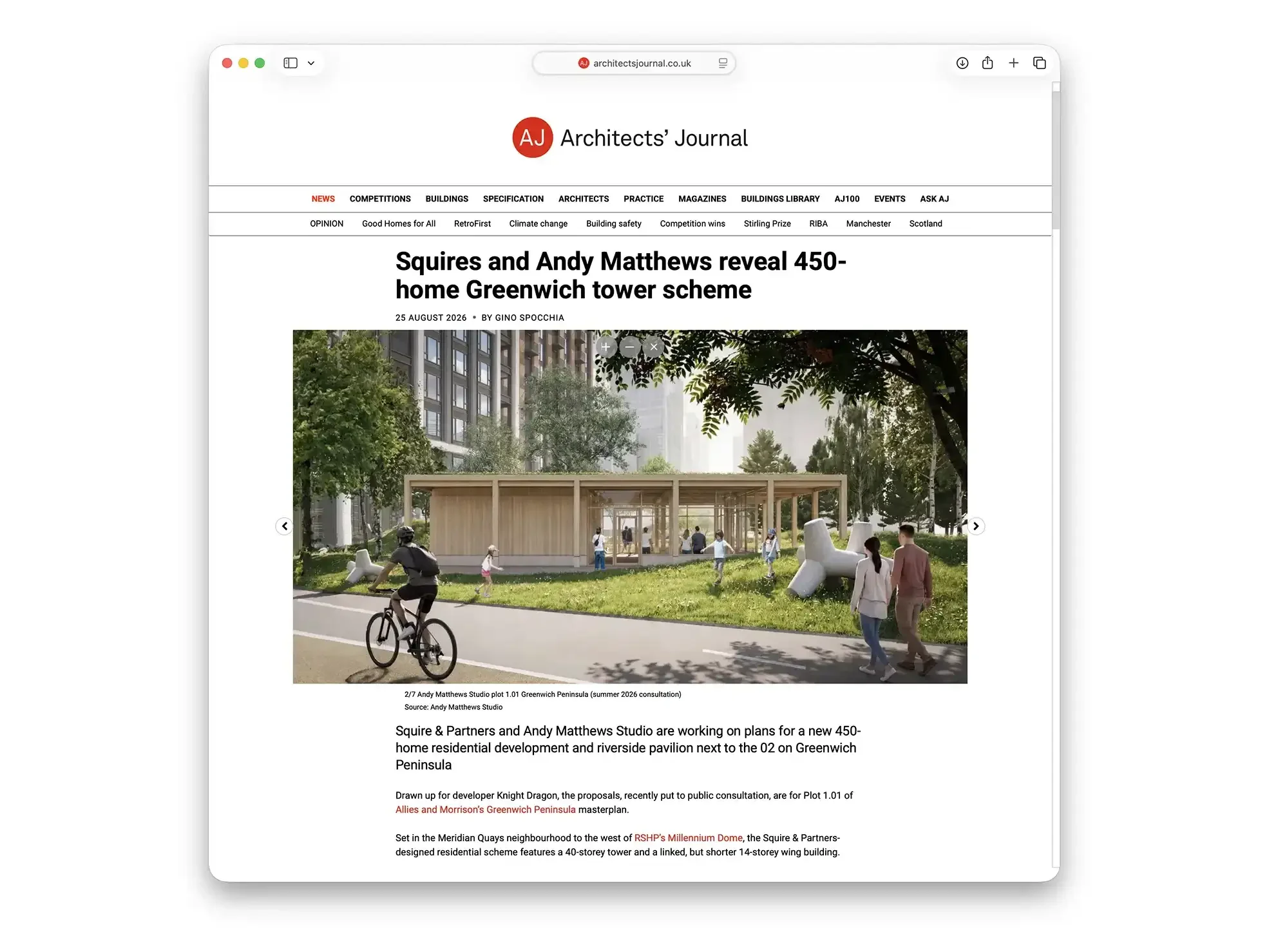 Greenwich Peninsula Pavilion Featured in Architects’ Journal