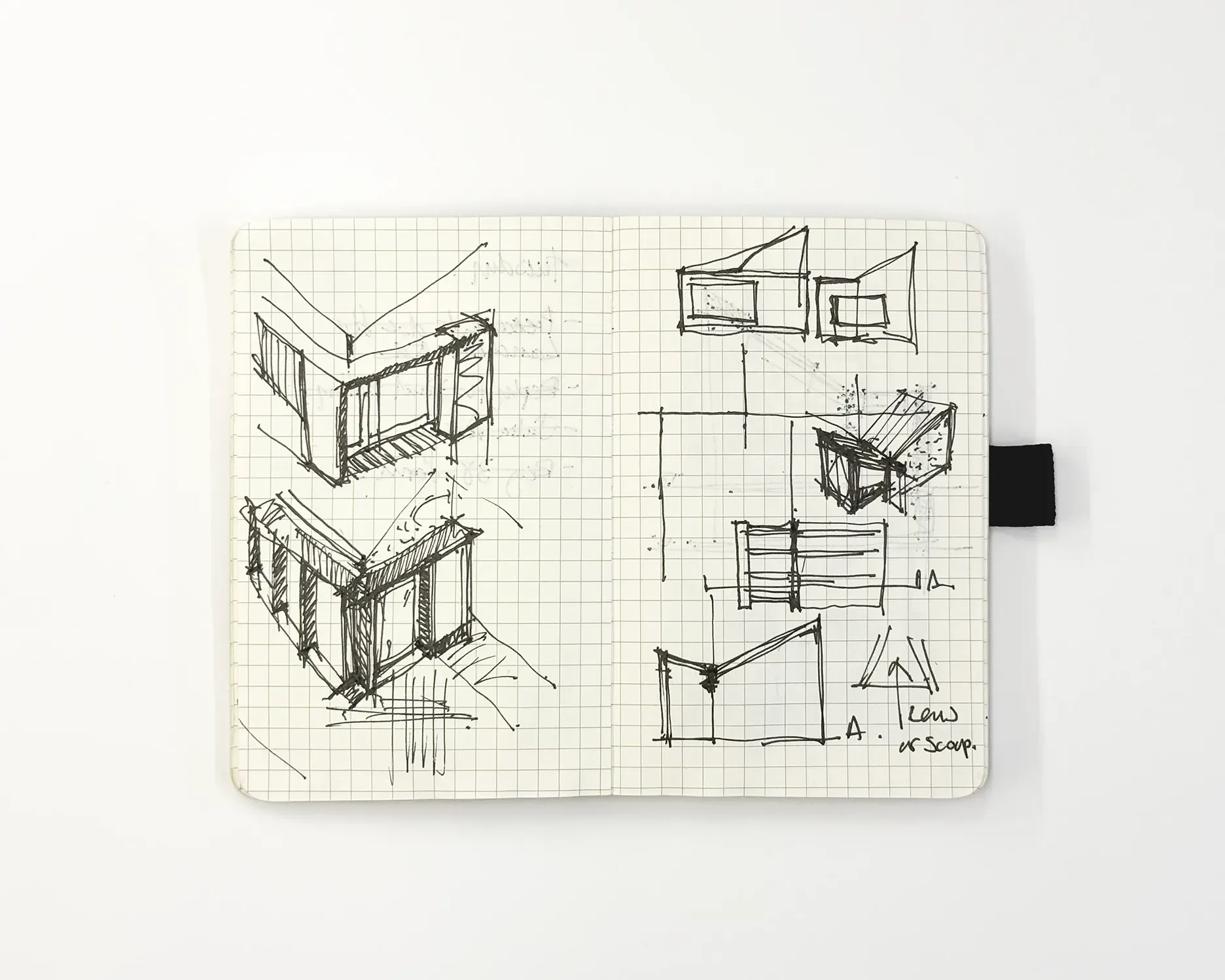 Notebook doodles during design process © Andy Matthews Studio