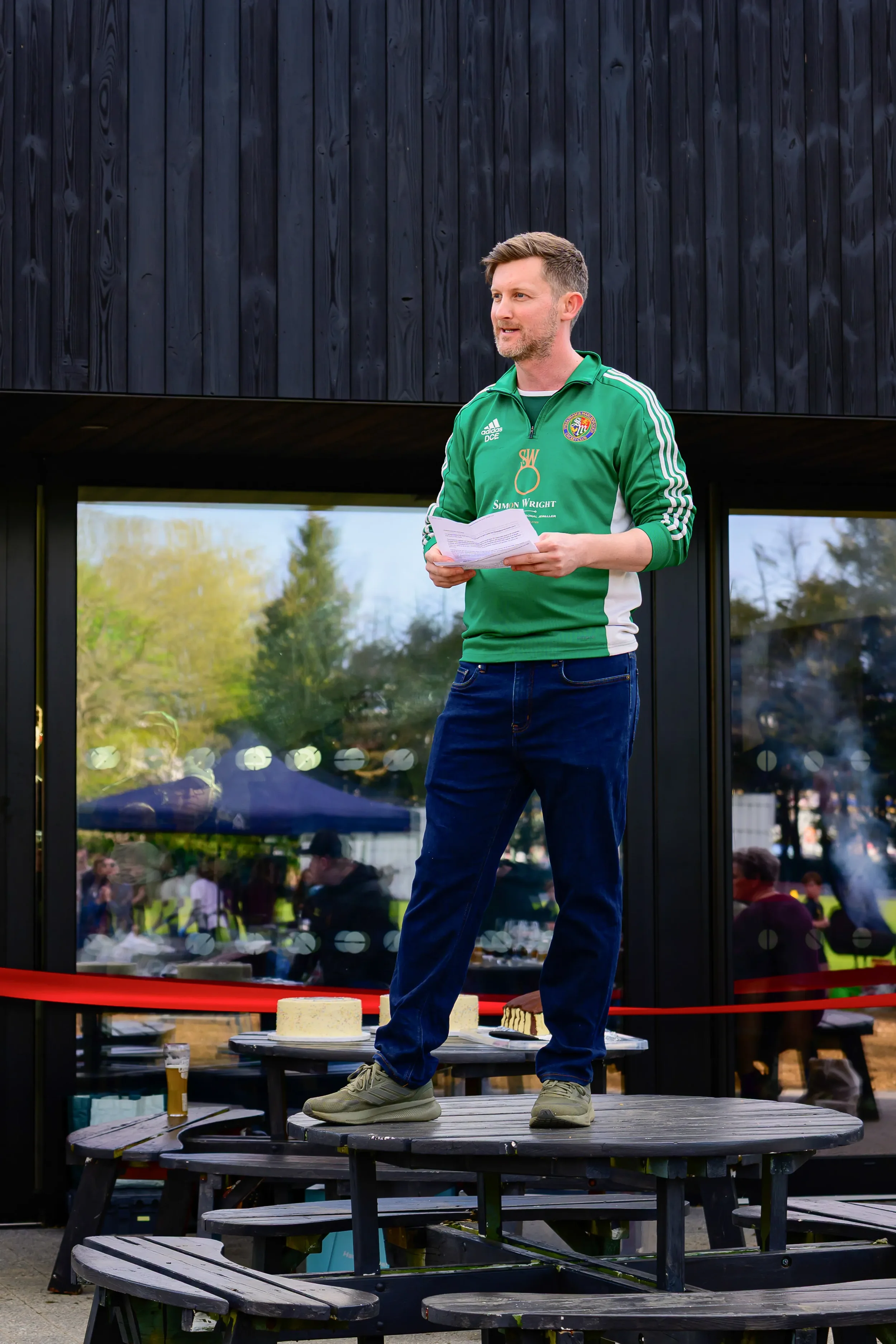 Opening day speeches and first game of cricket with the completed new pavilion © Streatham and Marlborough Cricket Club