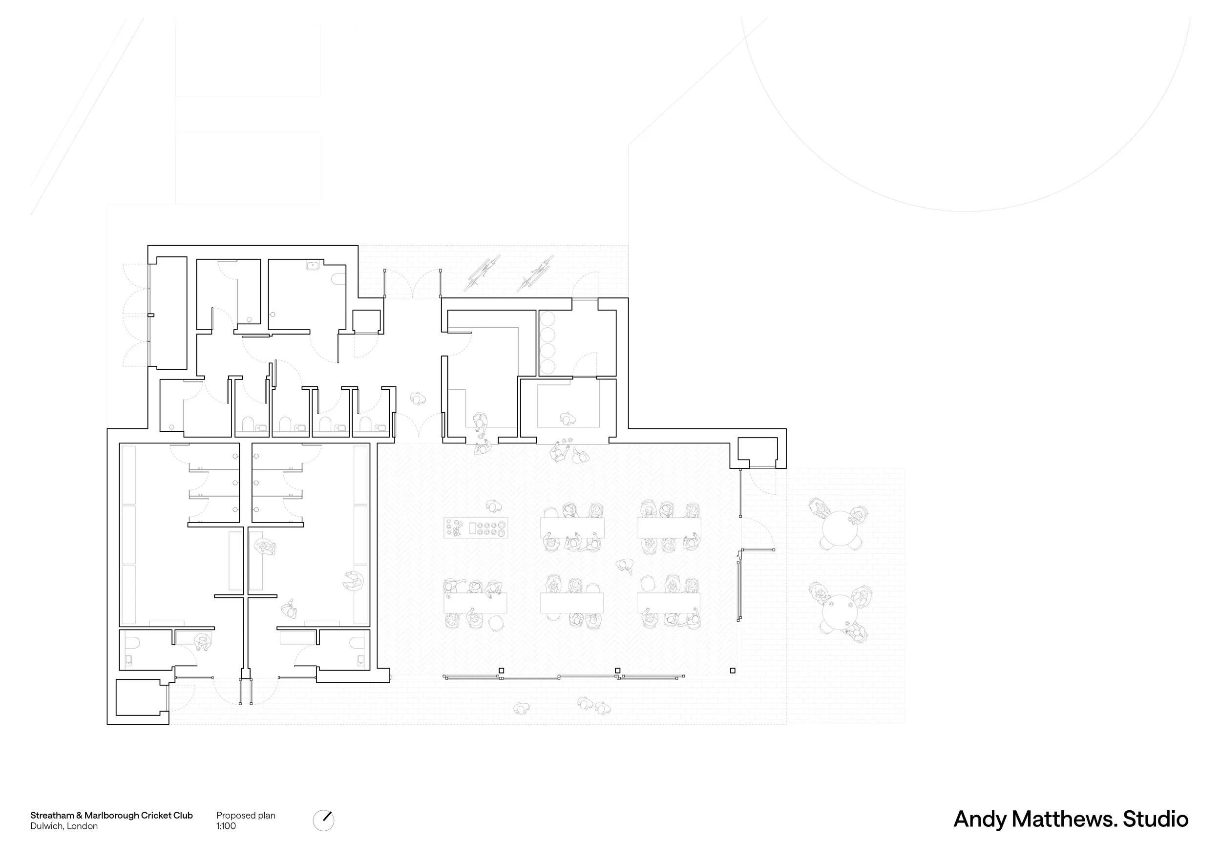 Pavilion plan as proposed. © Andy Matthews Studio