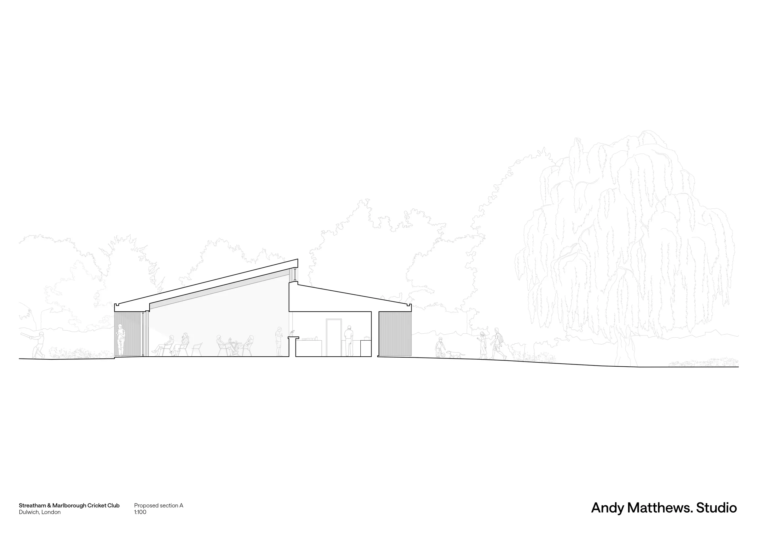 Cross section, as proposed. © Andy Matthews Studio