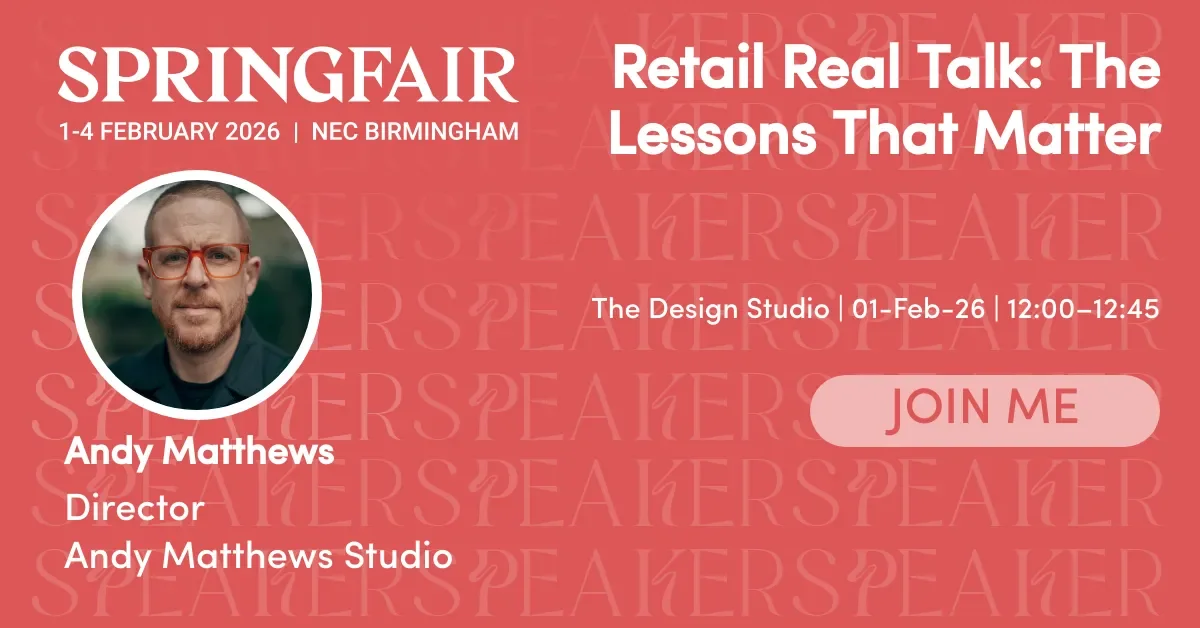 Flyer announcing Andy Matthews speaking at Spring Fair 2026.