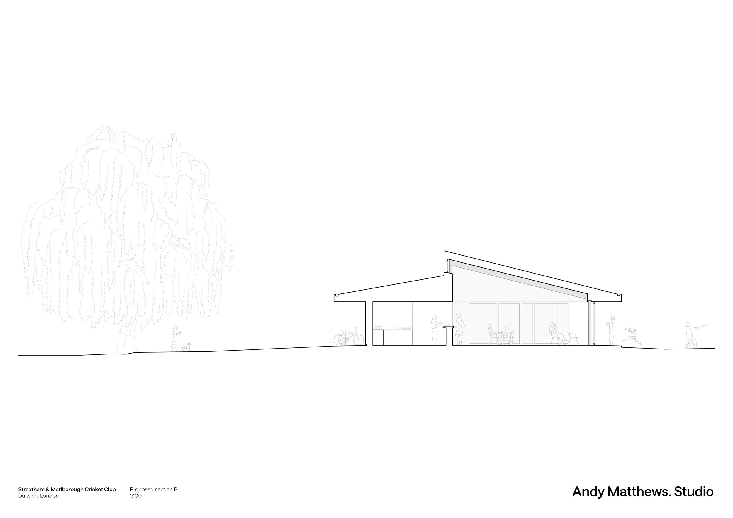 Cross section, as proposed. © Andy Matthews Studio