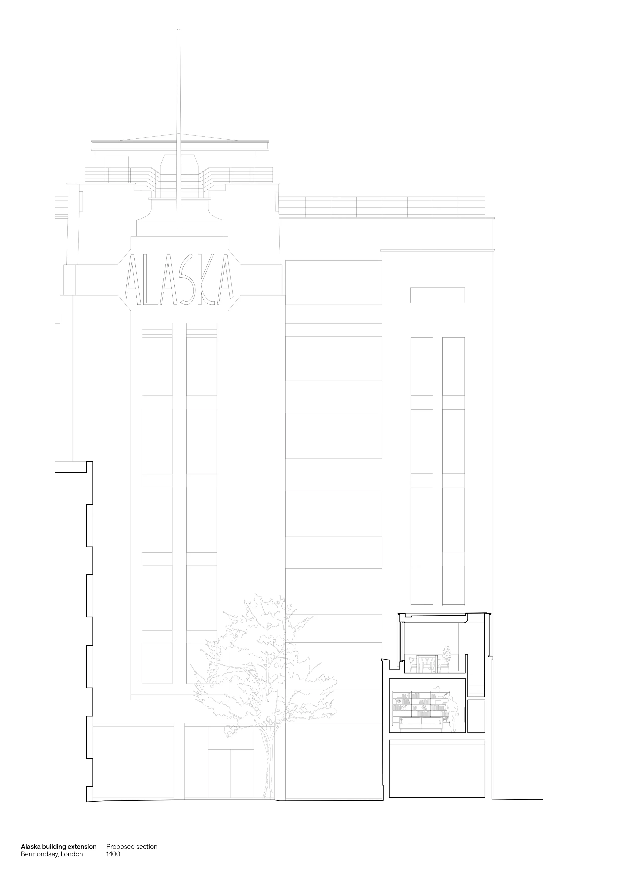 Section as proposed © Andy Matthews Studio