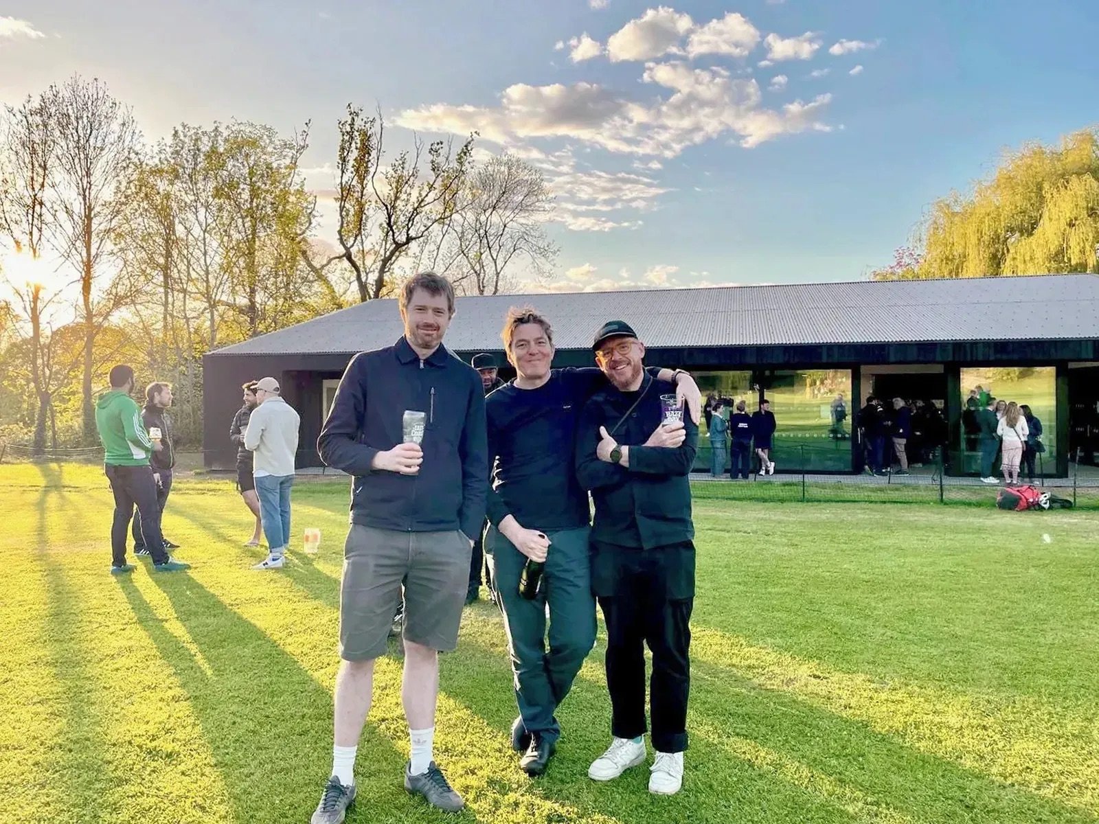 Opening day celebrations 2026. Stephen, Kuros, Andy - architectural project team.