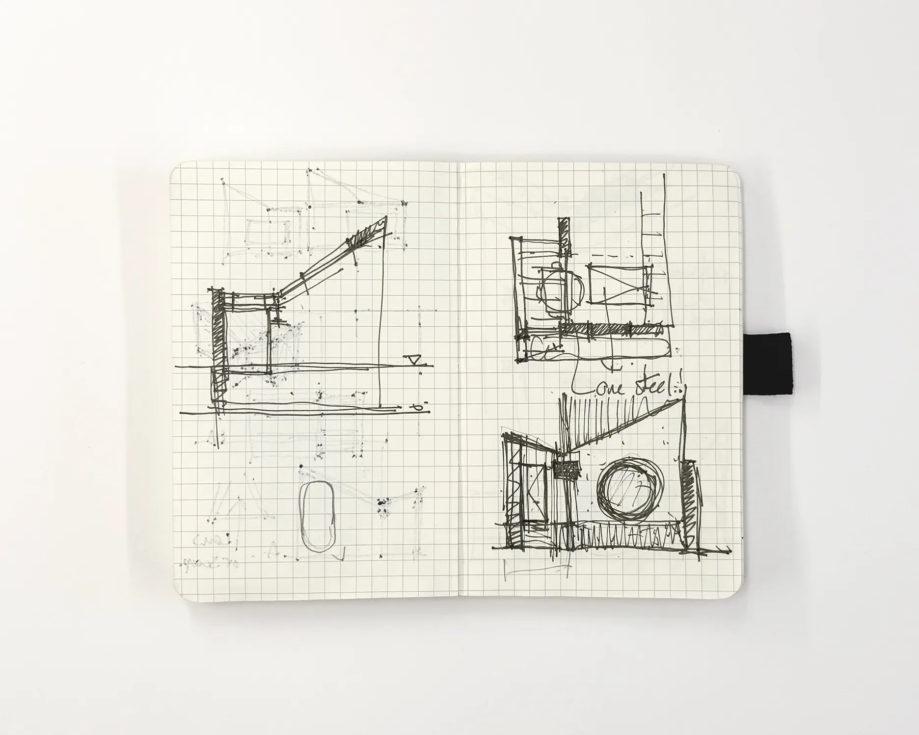 Notebook doodles during design process © Andy Matthews Studio
