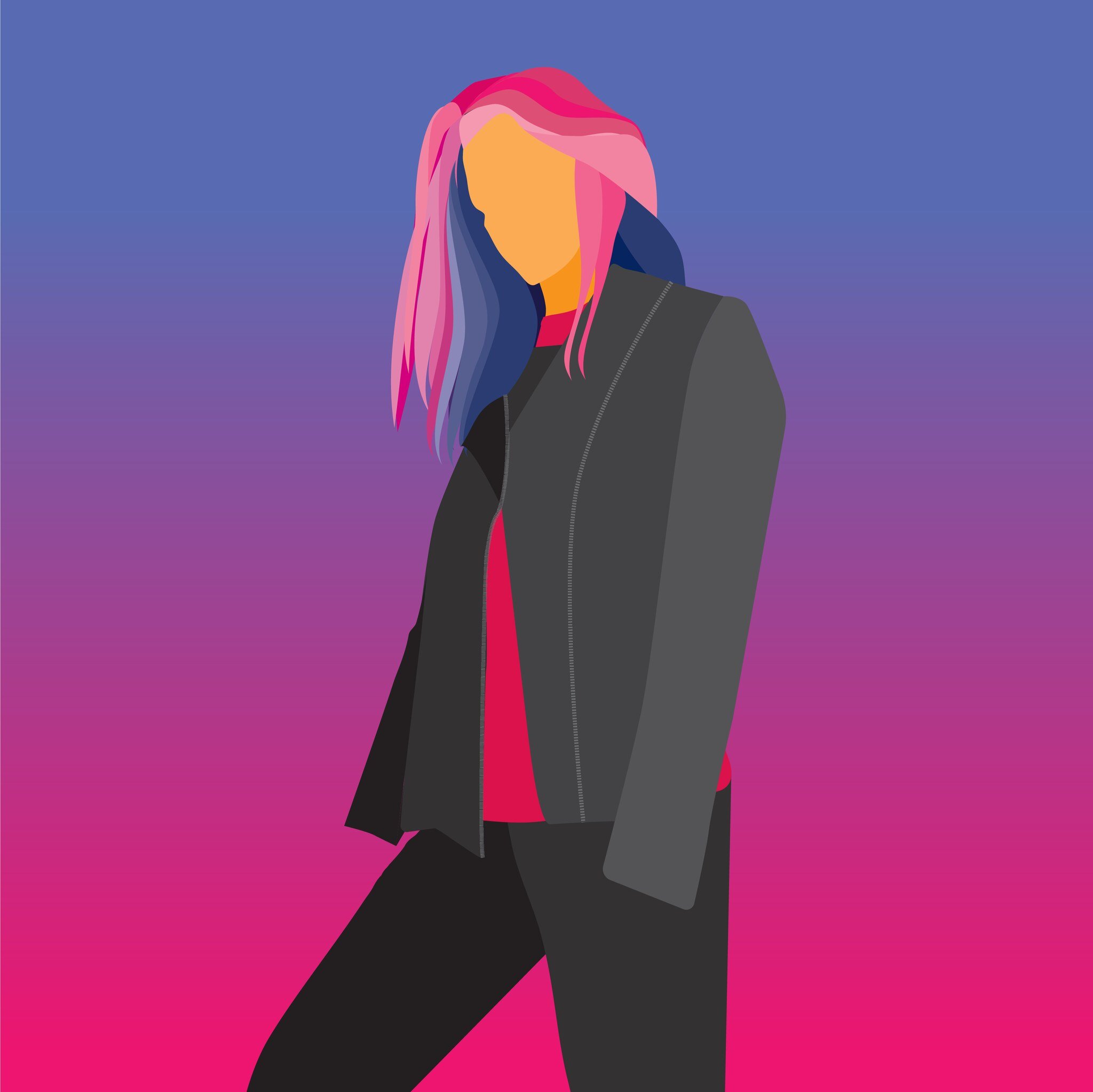 It's almost leather jacket season.

#graphicdesign #graphicdesigner #digitalart #vector #vectorart #vectorillustration #vectorportrait #synthwave #vaporwave #retrowave #outrun #cyberpunk #fashion #fashionillustration