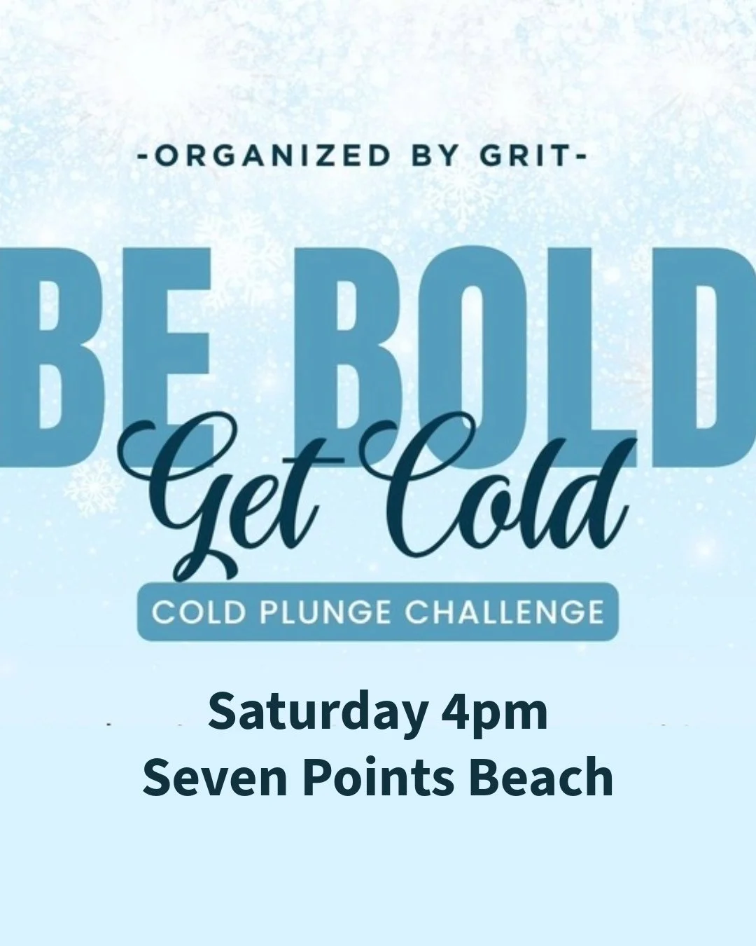 ❄️ Tomorrow &ndash; GRiT Polar Plunge Challenge! ❄️⁠
📍 Seven Points Beach | 🕓 4 PM | All are welcome!⁠
⁠
Join us for a super CHILL GRiT activity &mdash; swag, treats &amp; major bragging rights for anyone brave enough to take the plunge! 🧊🙌⁠
⁠
Ou