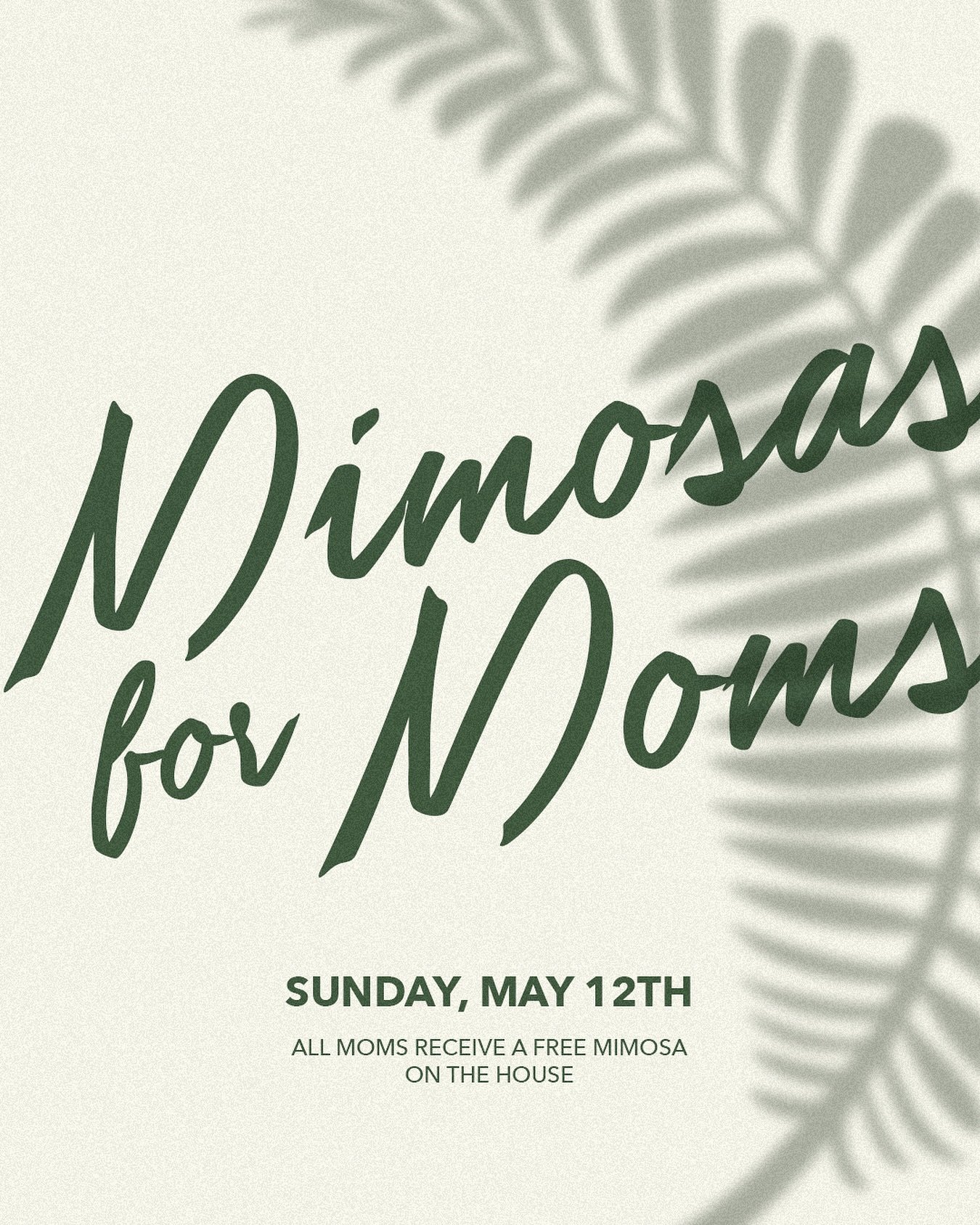 MIMOSAS FOR MOMS! Make plans to bring all the moms to our House to enjoy a FREE mimosa on us on Mother&rsquo;s Day, Sunday May 12th. 

#OneHouseVsHouse🌿