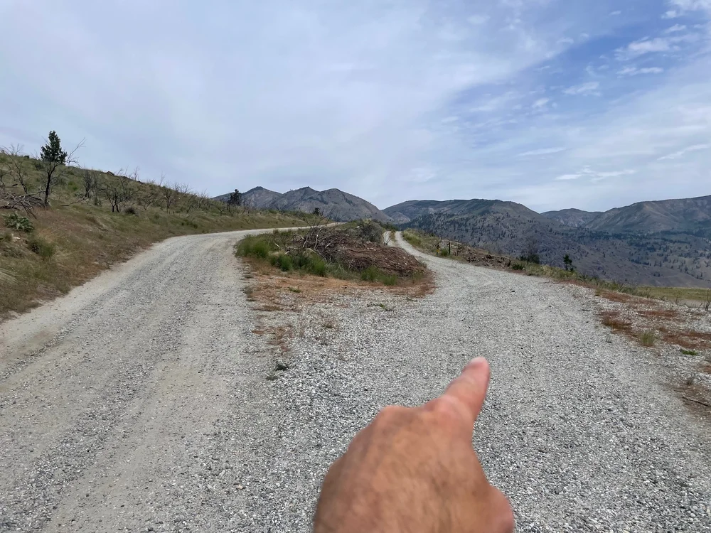 Right road leads to parking lot.