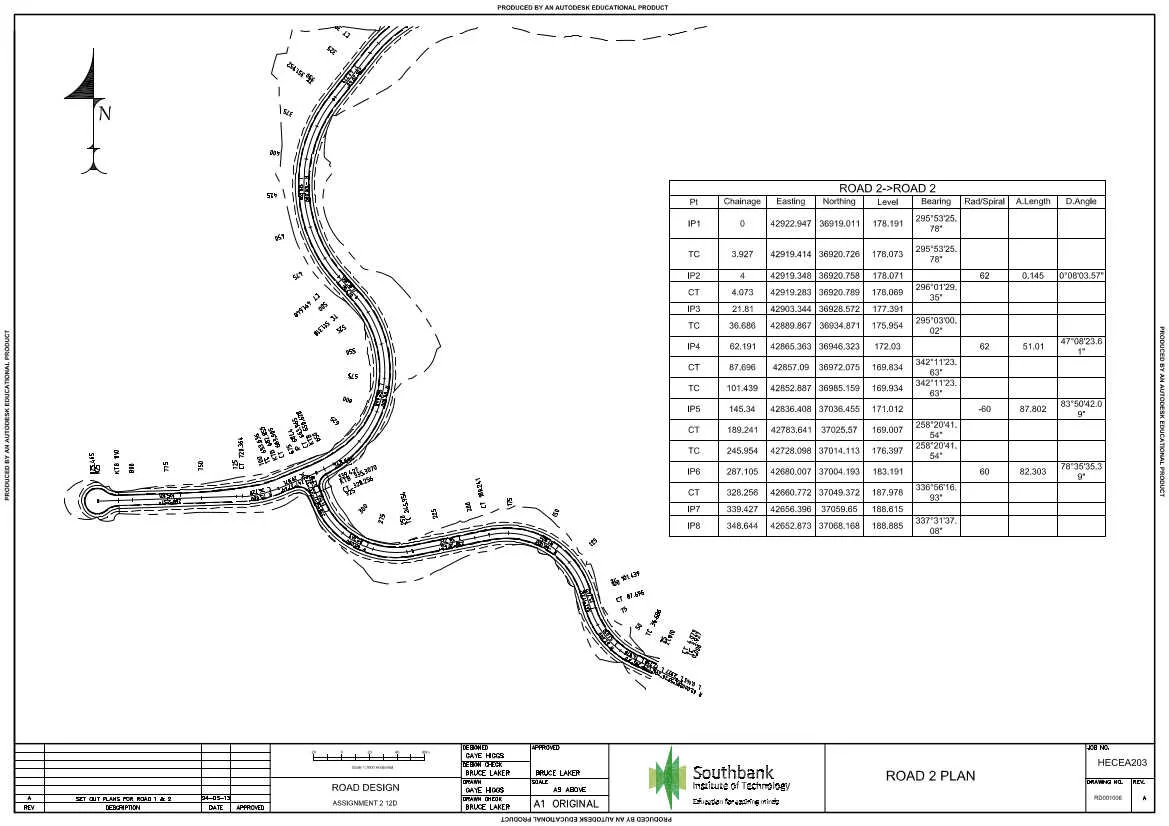 Road Plans Example Student Work 12D Road Design — BERLIN BLUE DRAFTING SERVICES