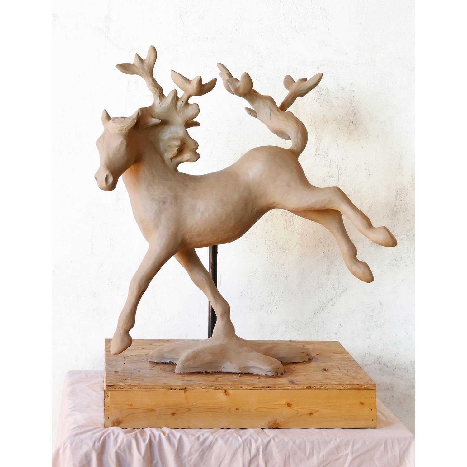 Fledgling in Flight - as clay