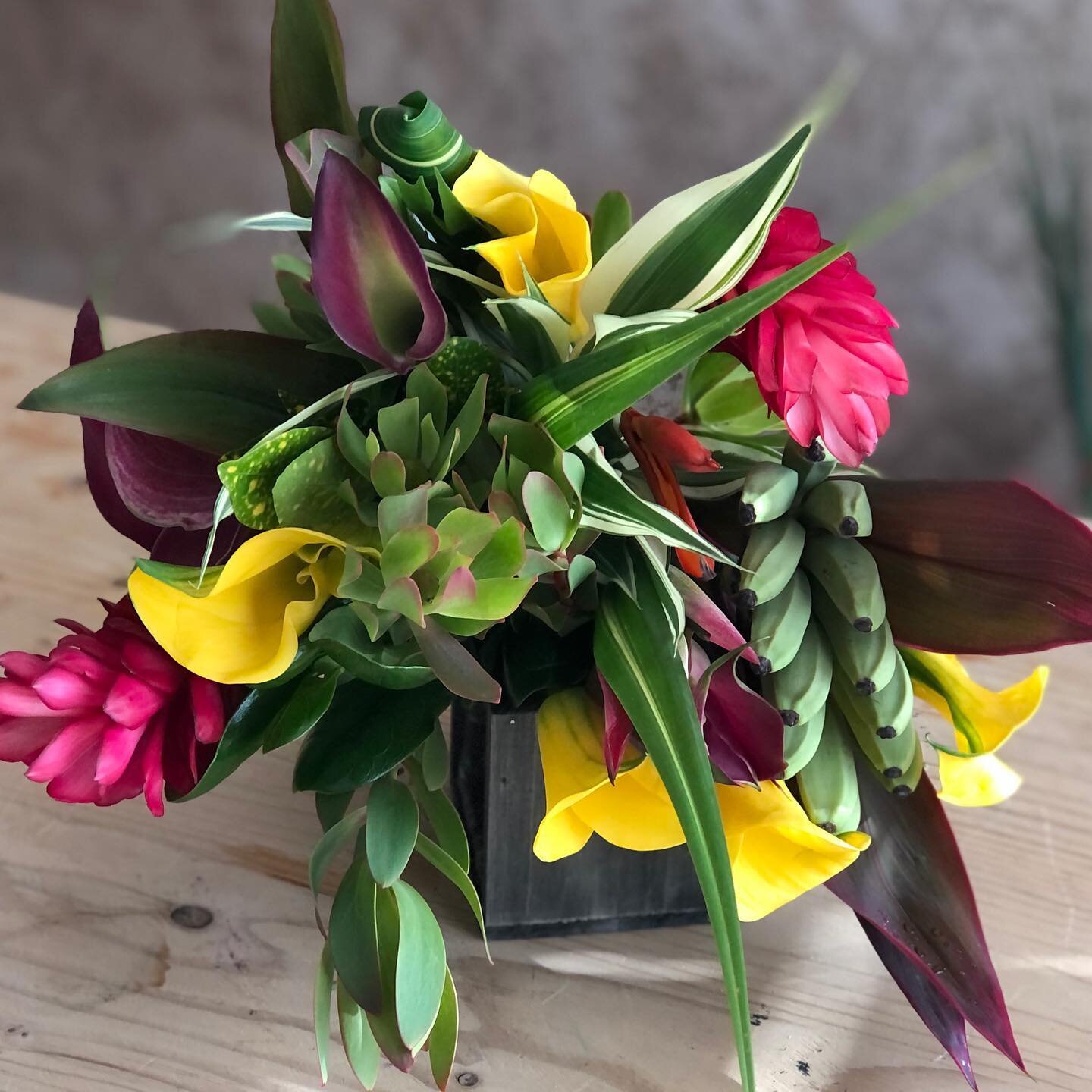 Take me to the beach!  Can anyone else get the giggles over a tropical bouquet with tiny bananas? 🍌🏝🌿🌺🌴

#theseencompany #tropicalflowers #subscriptionflowers #brightonflorist #denverflorist #commercityflorist