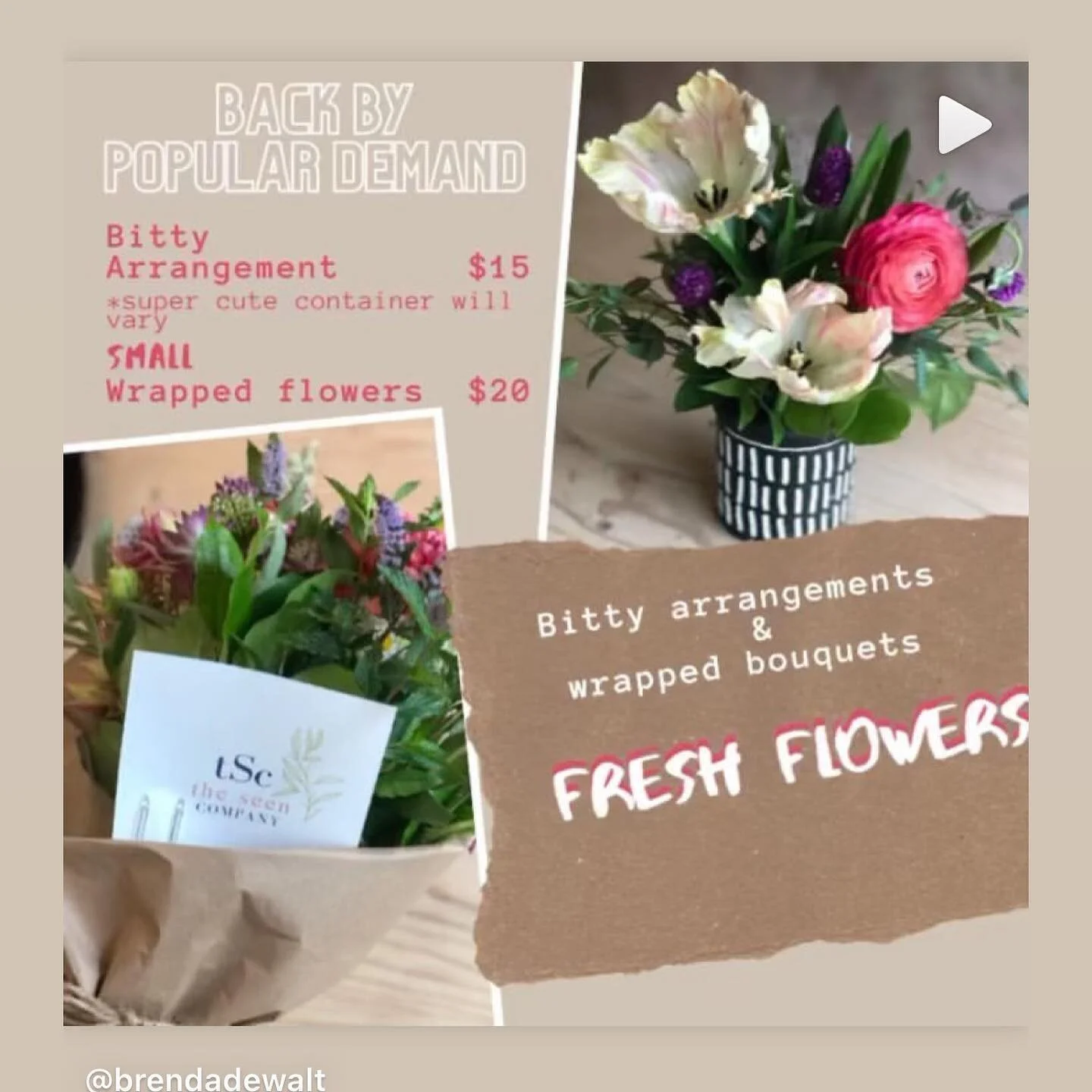 After all that snow, who could use some reminder that spring is still coming?! 
And after all the shoveling, how about a Eucalyptus Spa Shower bundle for relaxing?!

Link to order in bio (medium wrapped and vased arrangements also available).

Delive