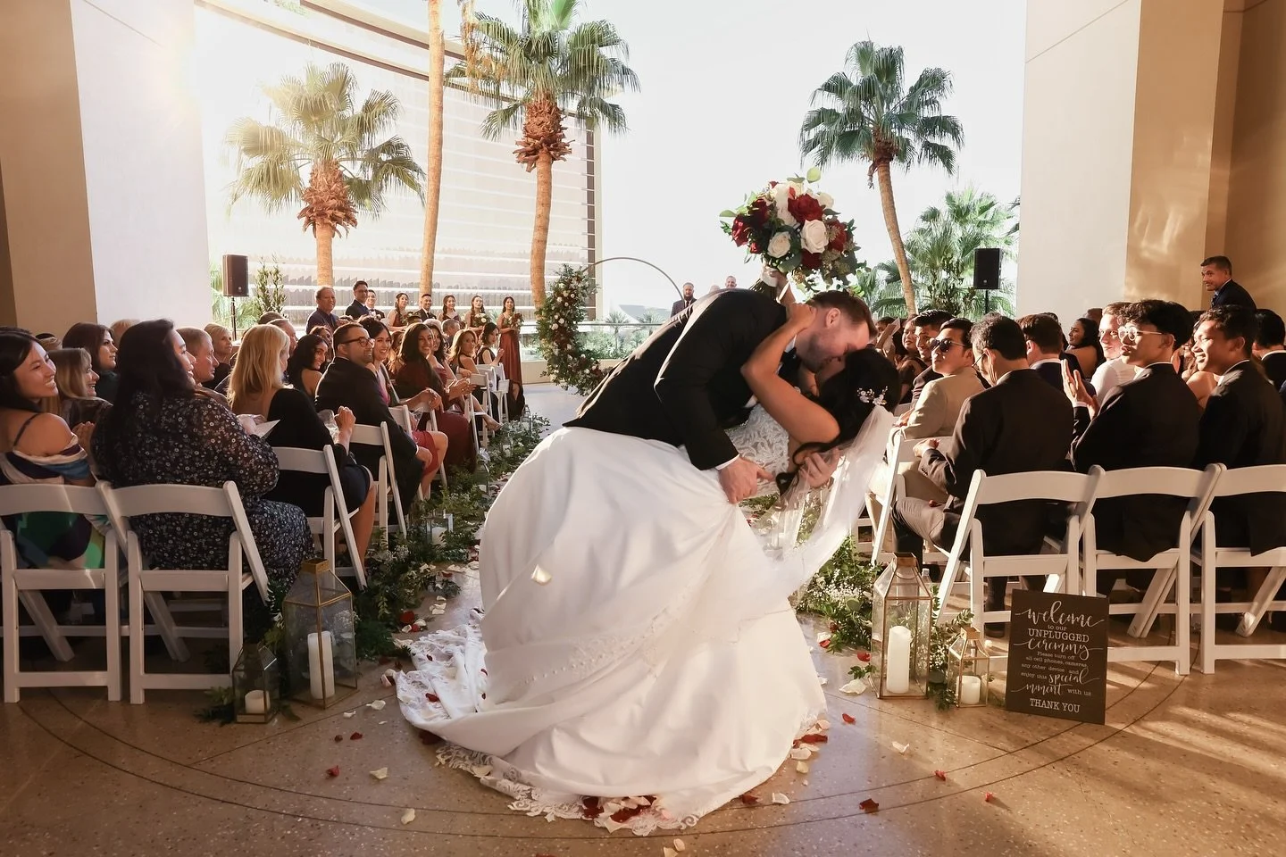 What a dream! Wynona + lan&rsquo;s wedding was an ode to romance! ❤️🌹

Planning: @gracefulgatheringslv 
Photo: @royellerodriguezphotography 
Video: @thevideochef.lv 
Venue: @redrockresortevents @redrockcasino
Ceremony Musician:@sincitystringsmusic
D