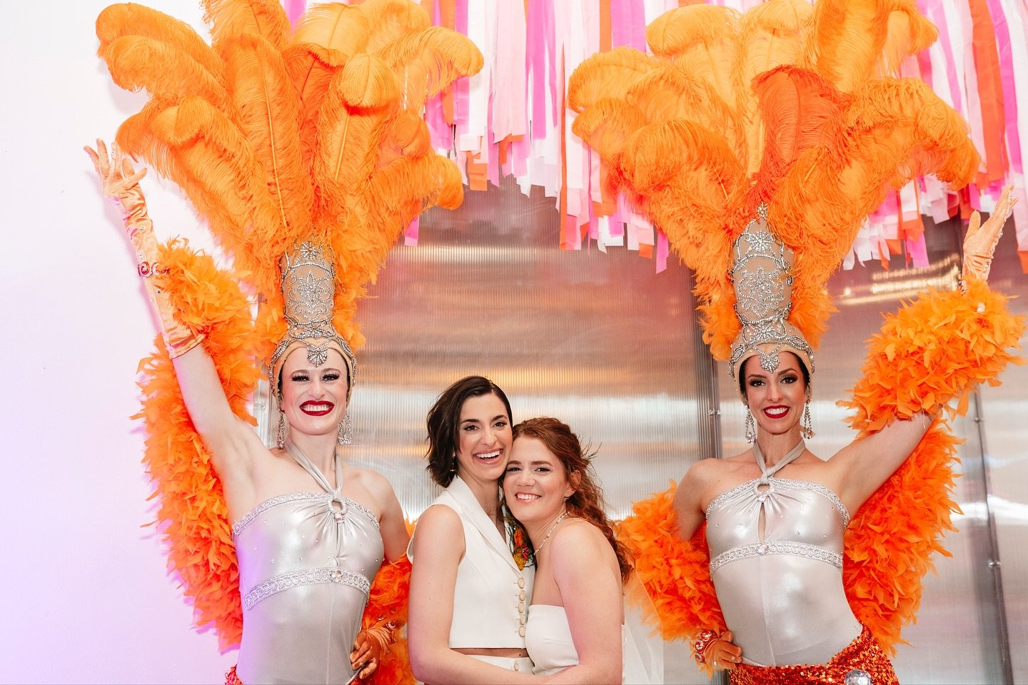 This space started as a blank canvas and turned into the most colorful celebration ✨ From pops of pink to bold orange tones, every detail was designed to bring our couple&rsquo;s fun, vibrant vision to life! Creating and transforming spaces like this