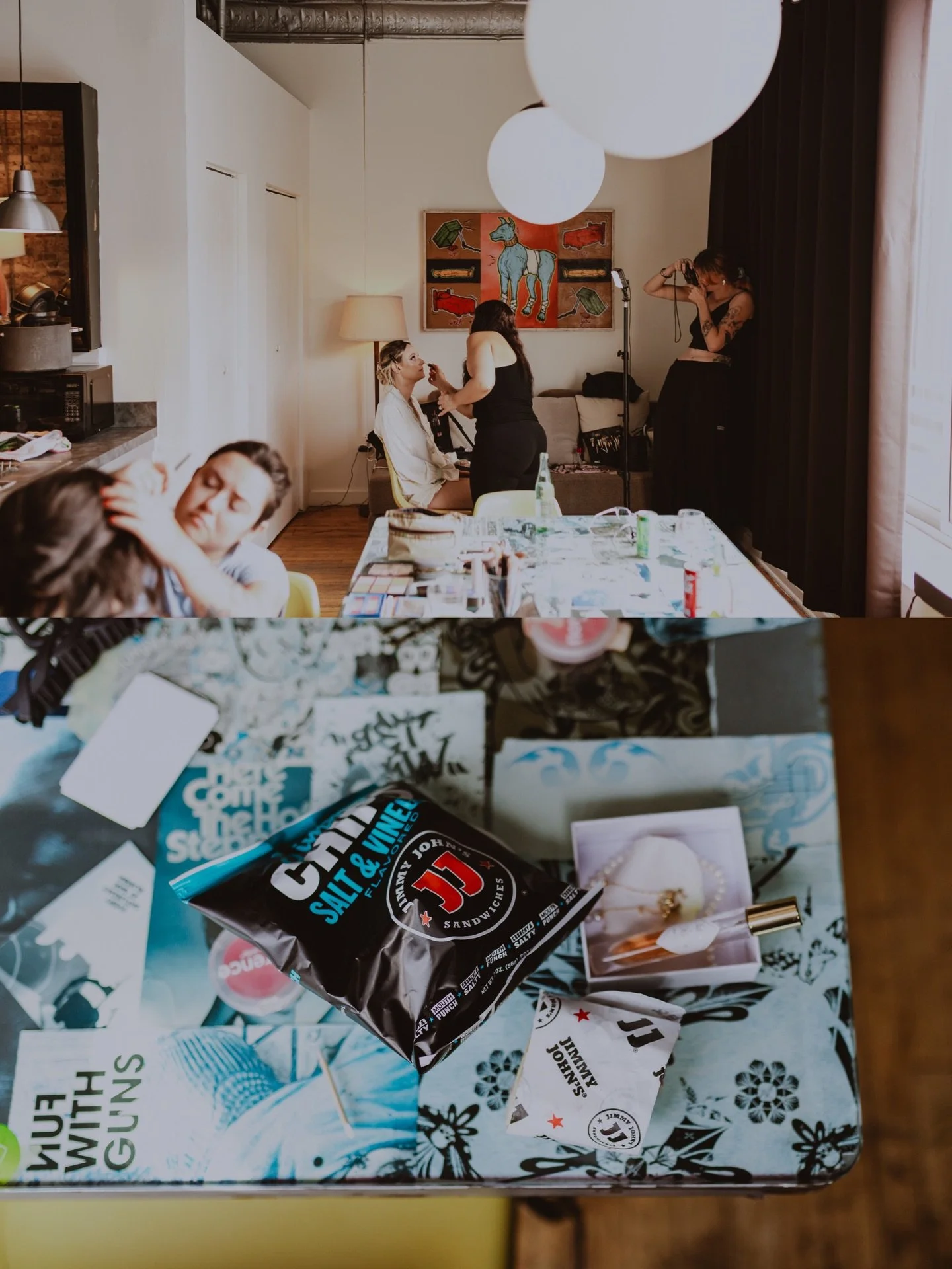 Wedding day energy brought to you by @jimmyjohns and a plethora of carbonated bevy&rsquo;s (@topochicousa @lacroixwater @cocacola ) 
-Getting ready is one of my favorite parts of any wedding day- the buzz, the excitement, the anticipation for what&rs