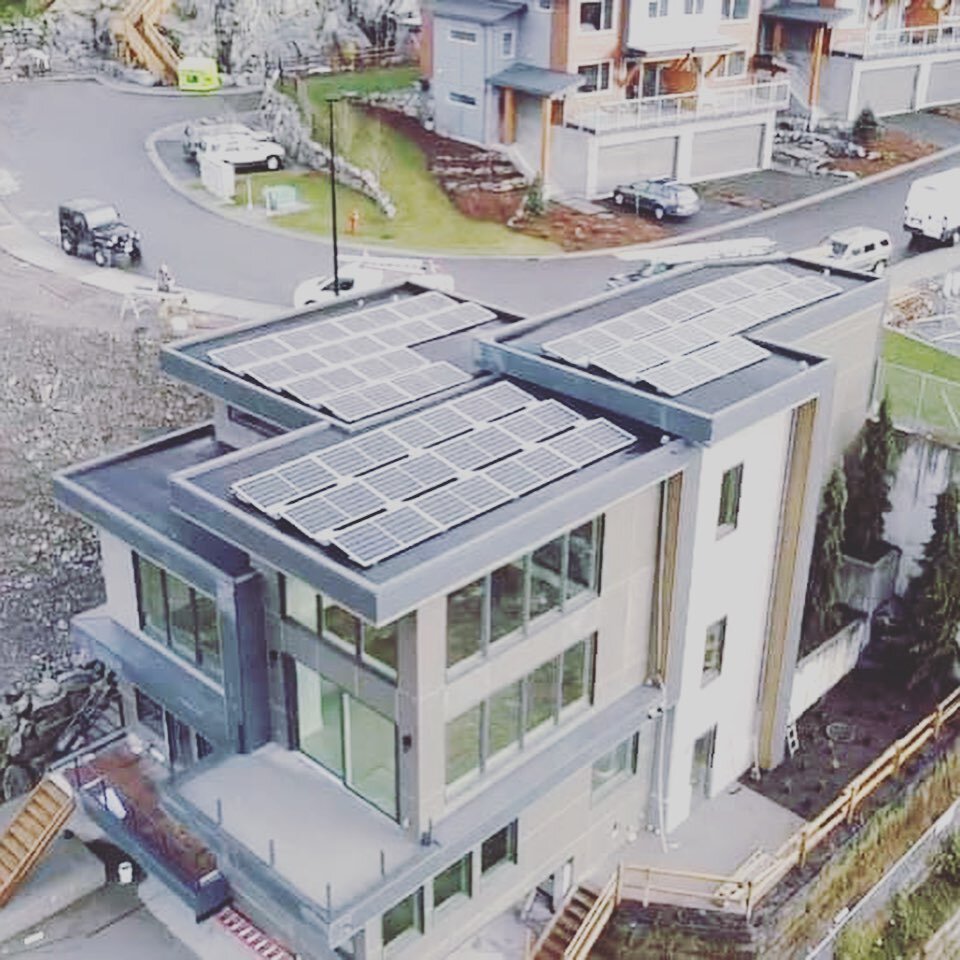 Another picture perfect install with Rikur energy. Project Skyfall is a 34 panel 13.6KW solar project in Squamish BC. In addition to the solar, a ChargePoint EV Charger installation completes this certified Net Zero Home.