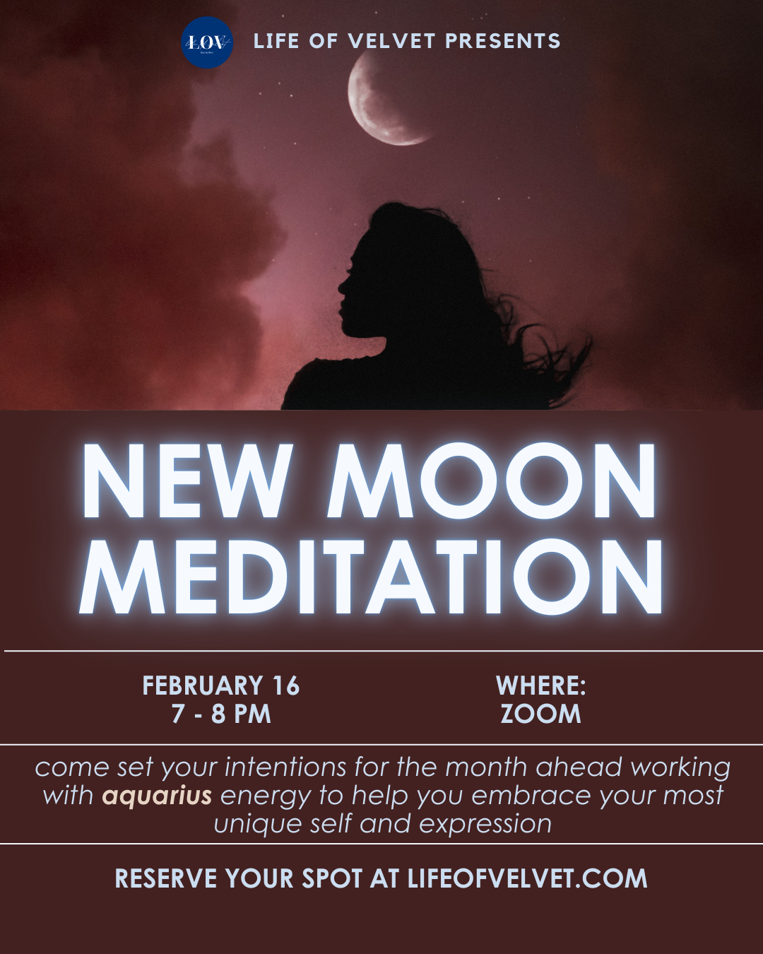 New Moon Meditation Registration (1 DAY REGISTRATION)