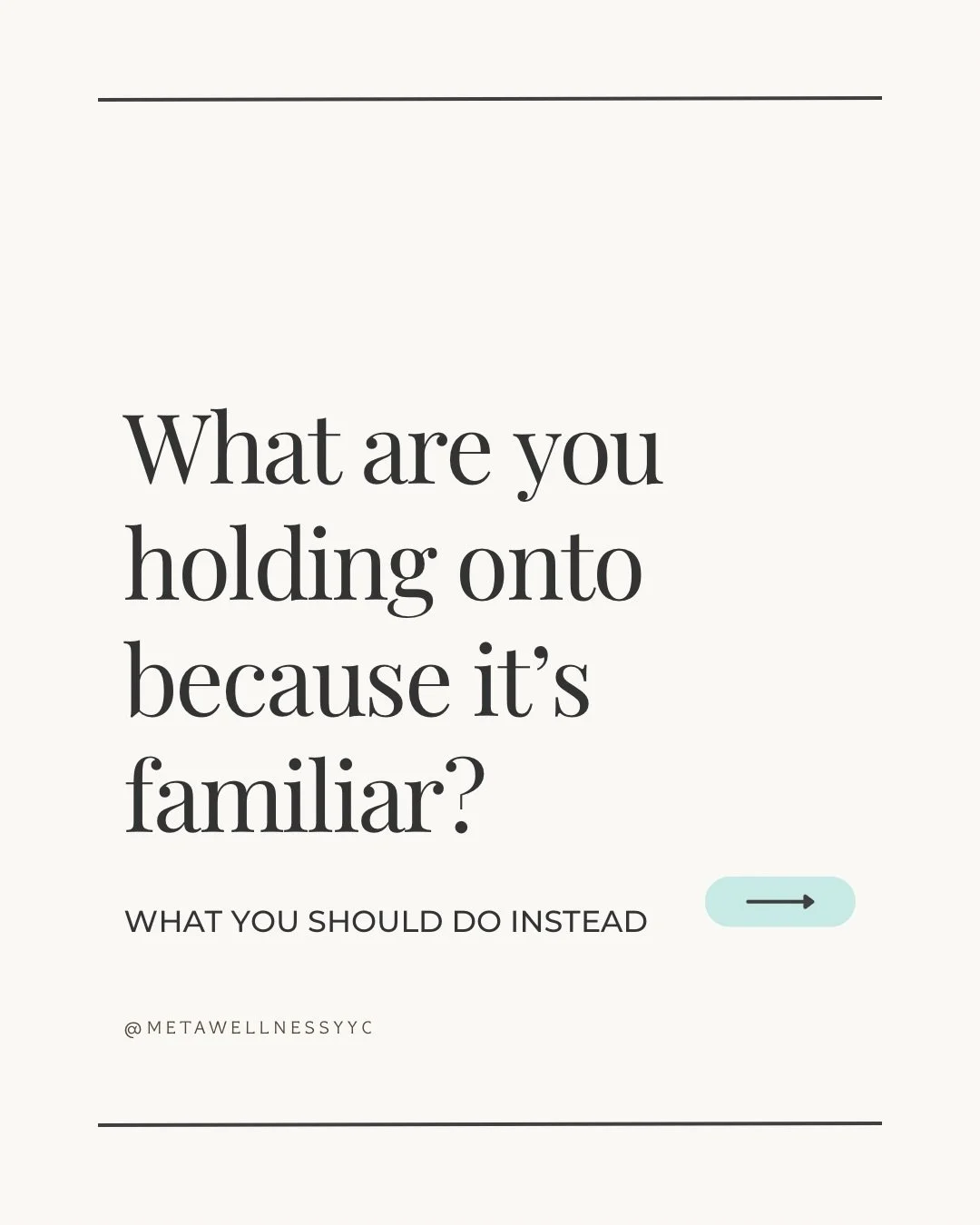 There&rsquo;s a difference between something feeling comfortable and something actually feeling good for you.

Sometimes we keep carrying things simply because we&rsquo;ve carried them for so long that we can&rsquo;t imagine putting them down.

This 