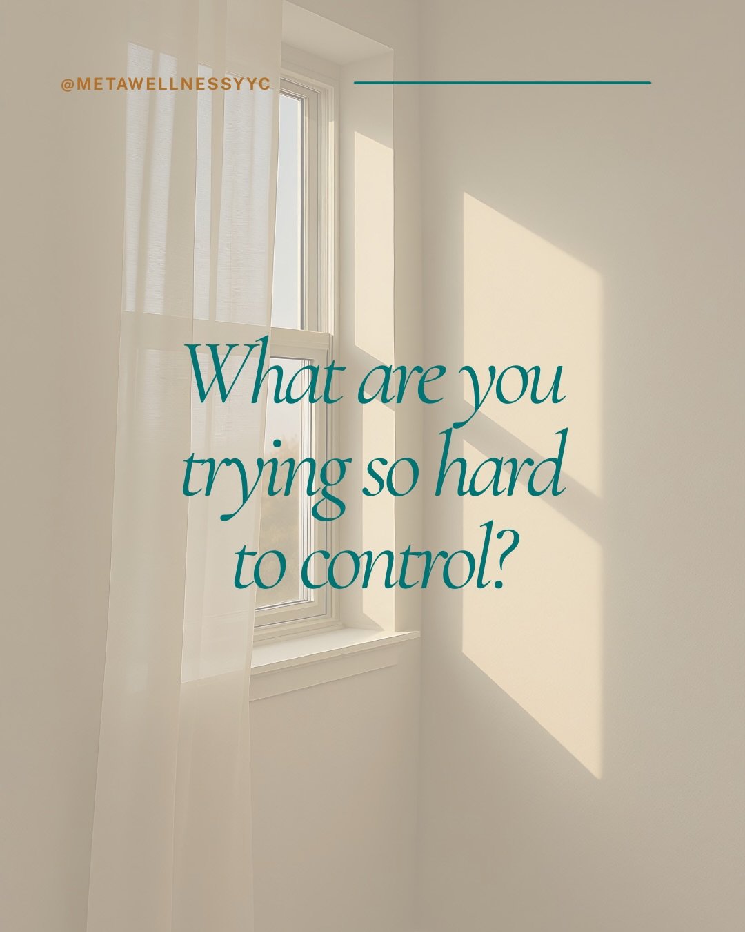 Happy Monday everyone! 💙

We&rsquo;re still sticking with the theme of release this month, and I want to get really intentional, and honest about what you no longer need to control. 

Maybe it&rsquo;s what your co-worker thinks of you. Maybe you got