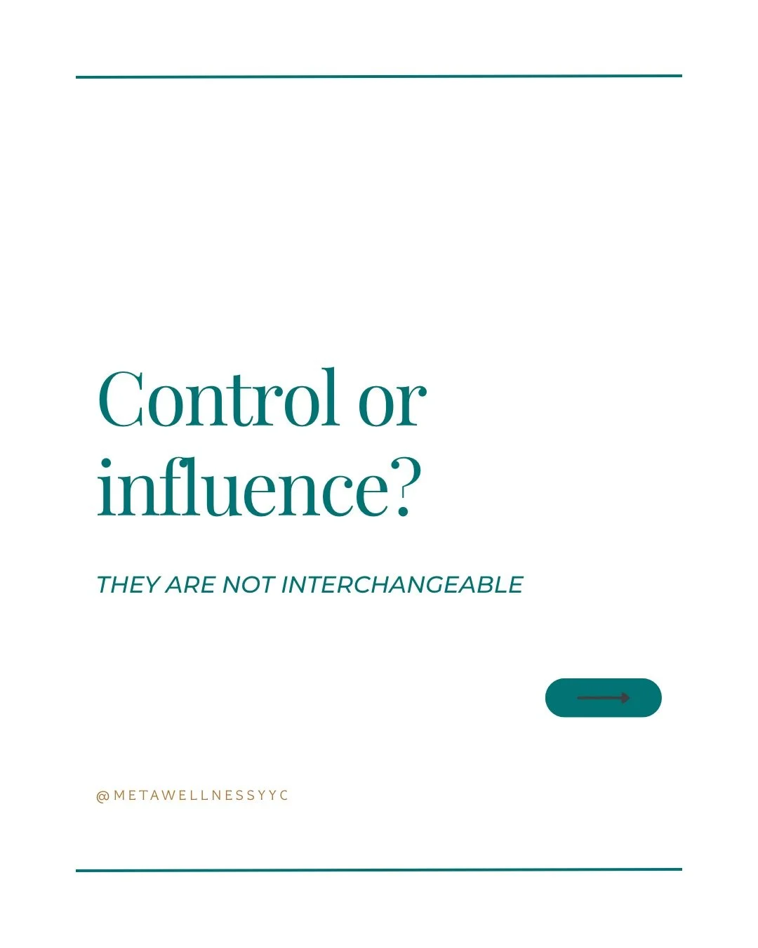 If we truly want to free ourselves, we need to recognize what is out of our control. 

Maybe it&rsquo;s knowing that you can&rsquo;t be everything for everybody. Maybe it&rsquo;s managing emotions of a family member. Maybe it&rsquo;s protecting a fri