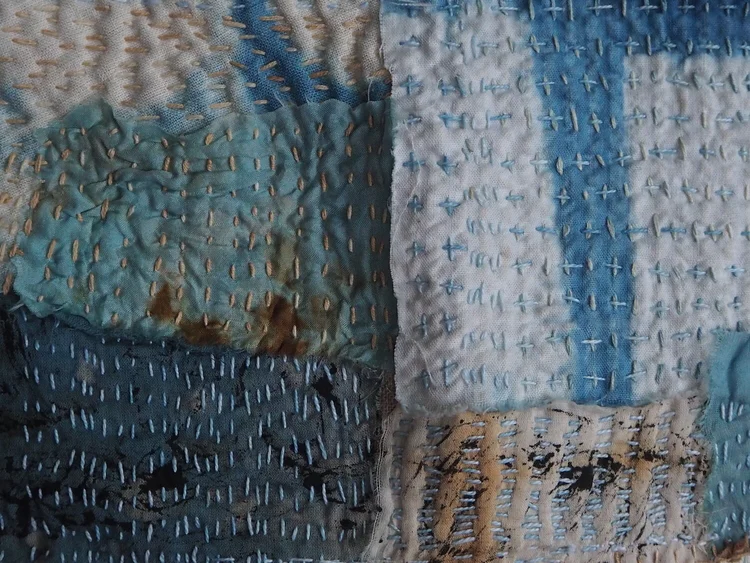 hand stitched circular drawstring pouch — petalplum