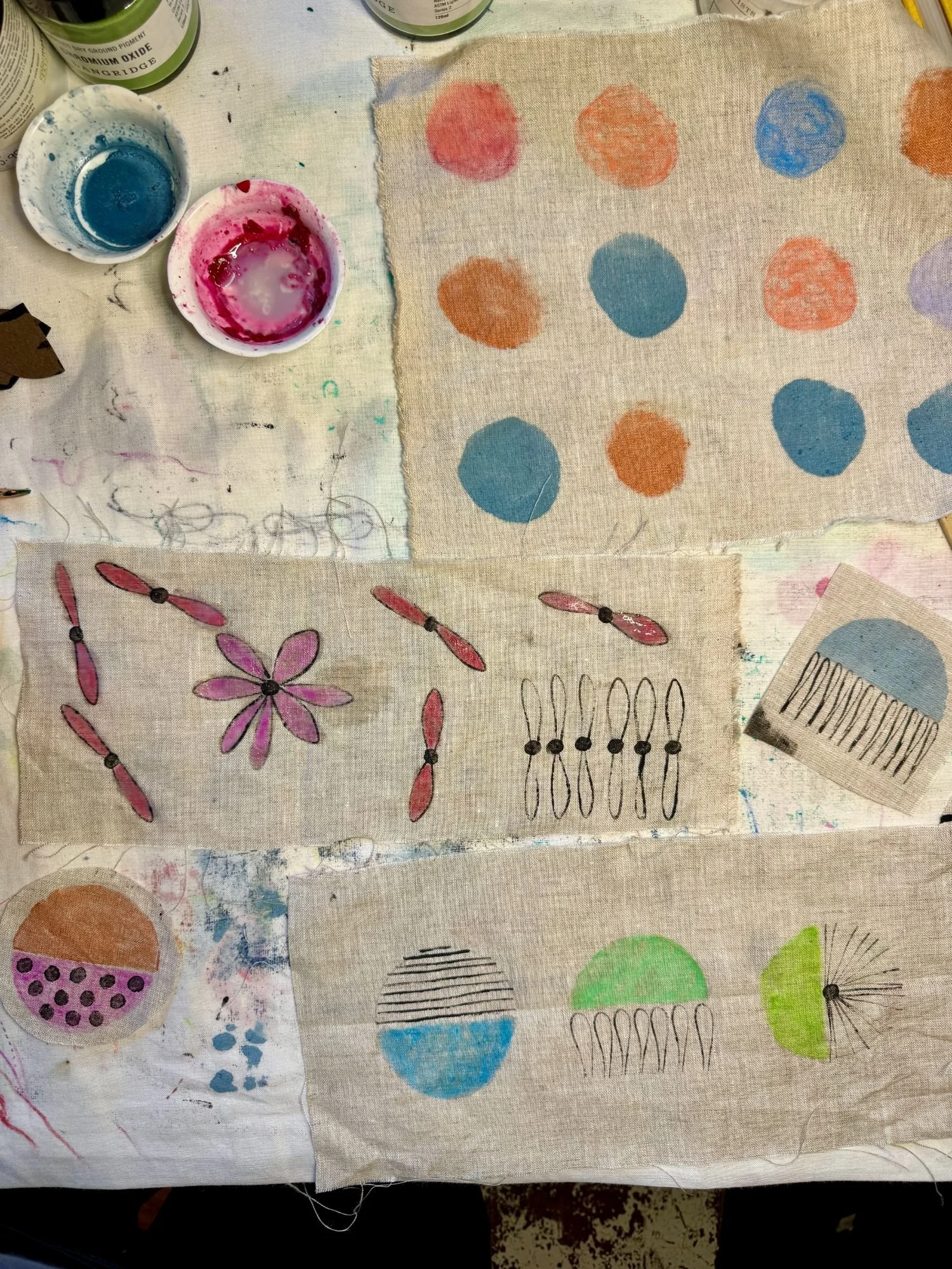 Ellie Beck Petalplum hand printed fabric with pencil-01.jpeg