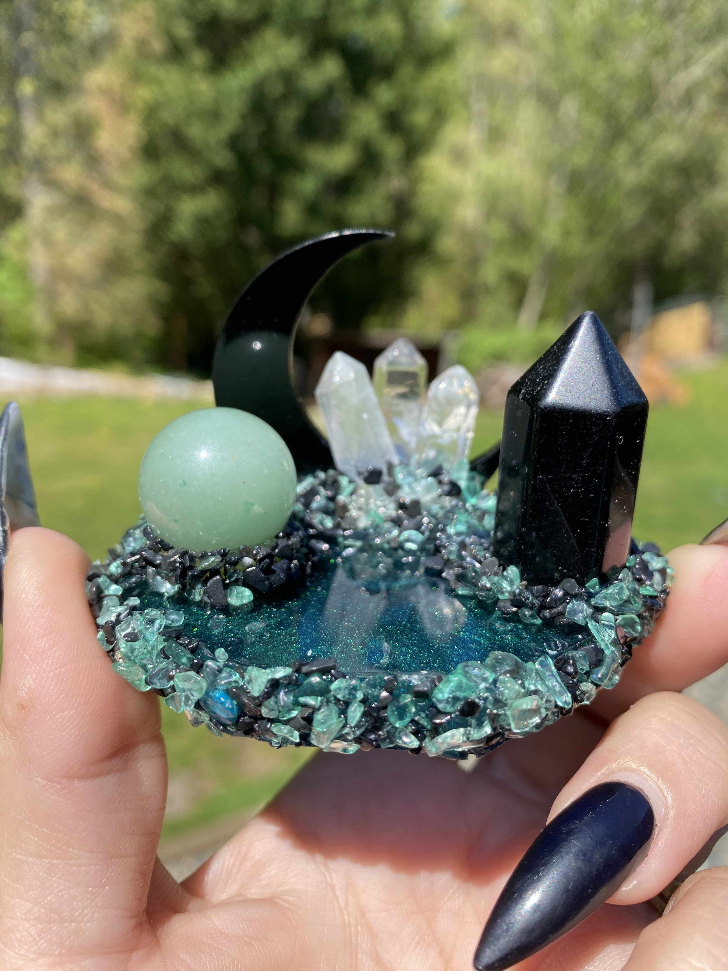 Micro Moon With Obsidian Tower