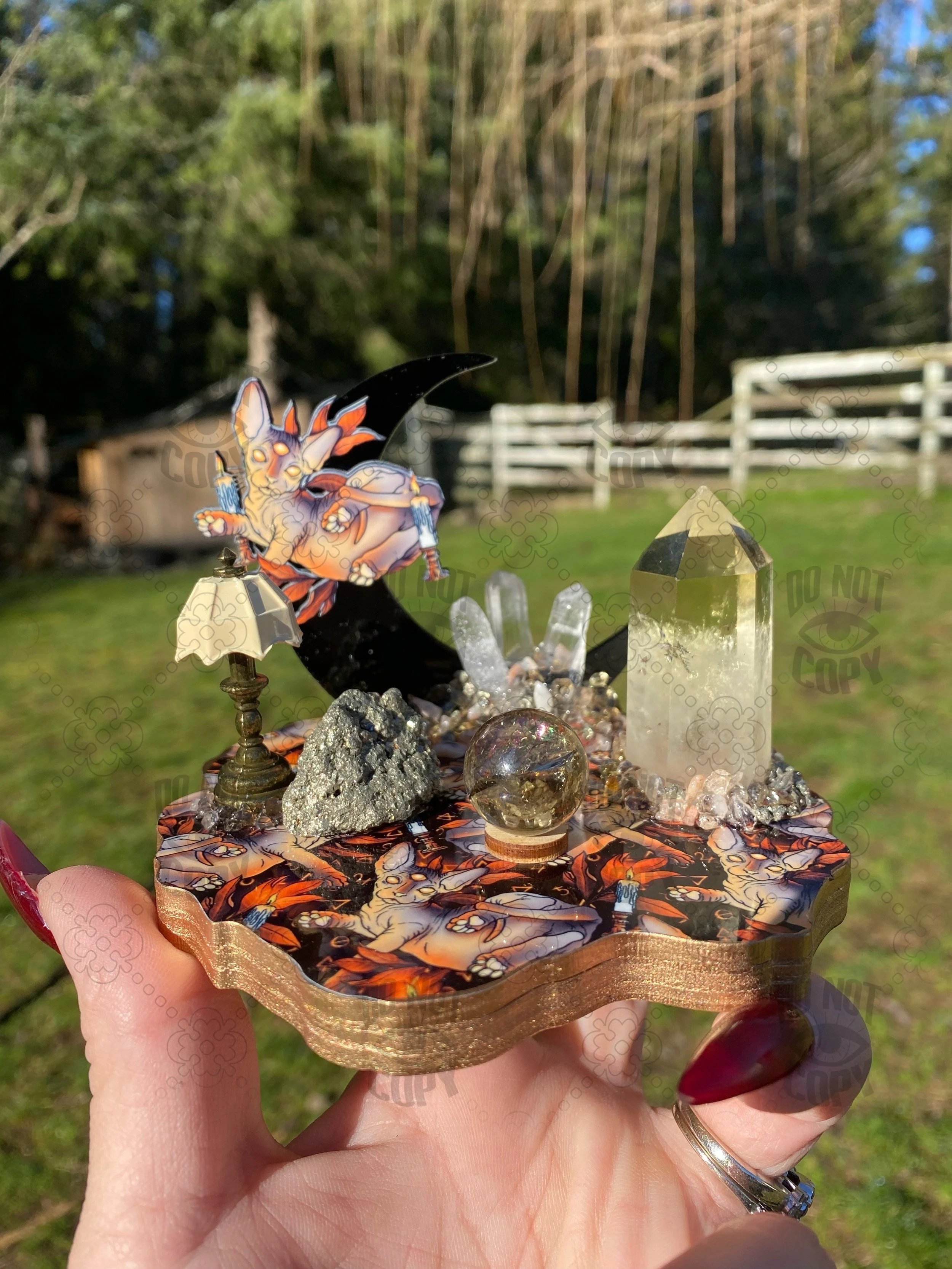 Mini Moon with Smoky Citrine Mini Sphere