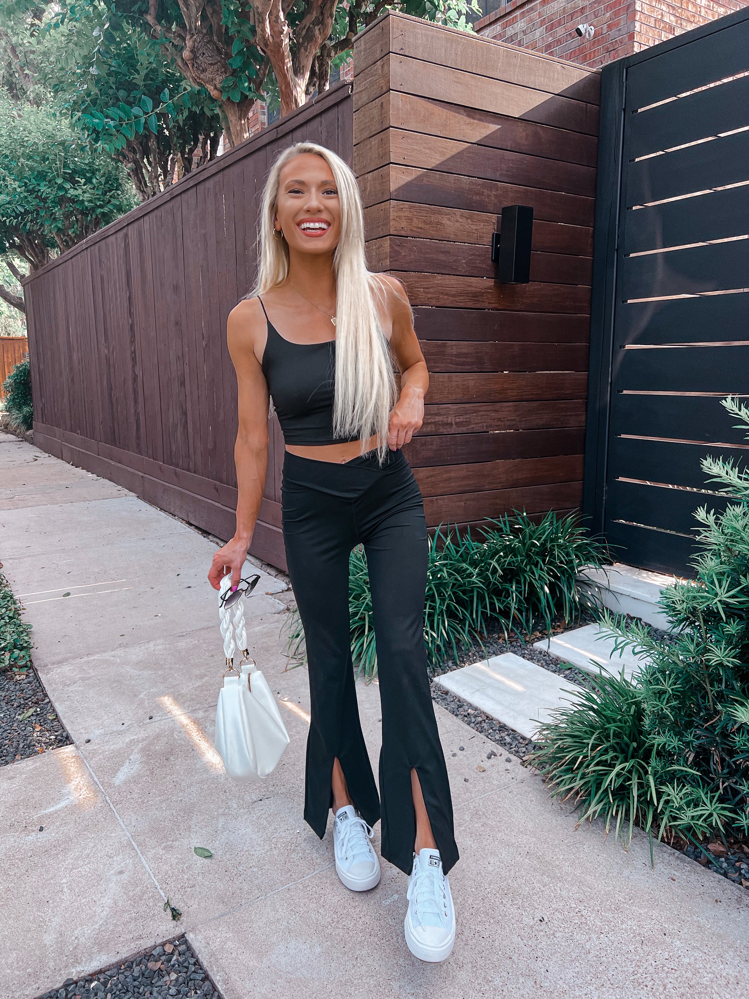 Athleisure: Flared Leggings Outfit — Avery Carrier
