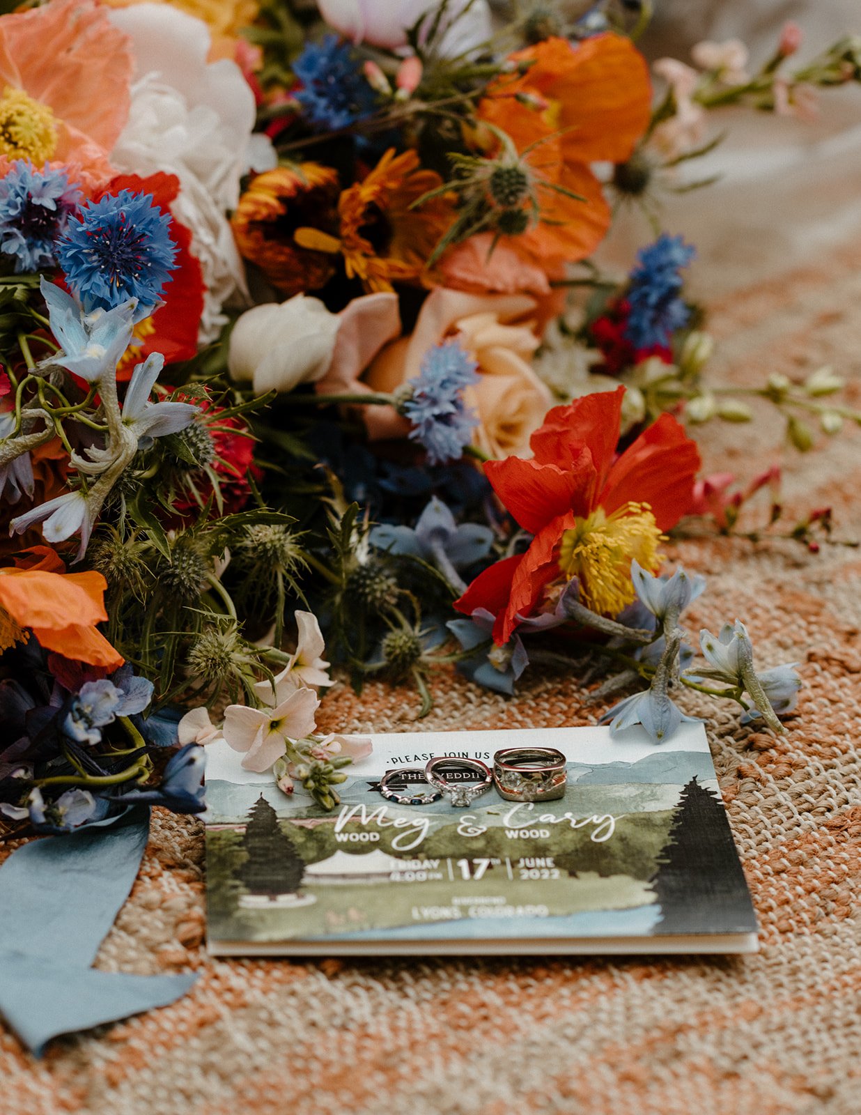 Plume&Furrow-Wedding-Florist-Meg&Cary-MapandCompassPhotography-River-Bend-June-Colorado-Detail-Shot-Flowers-Rings.jpg