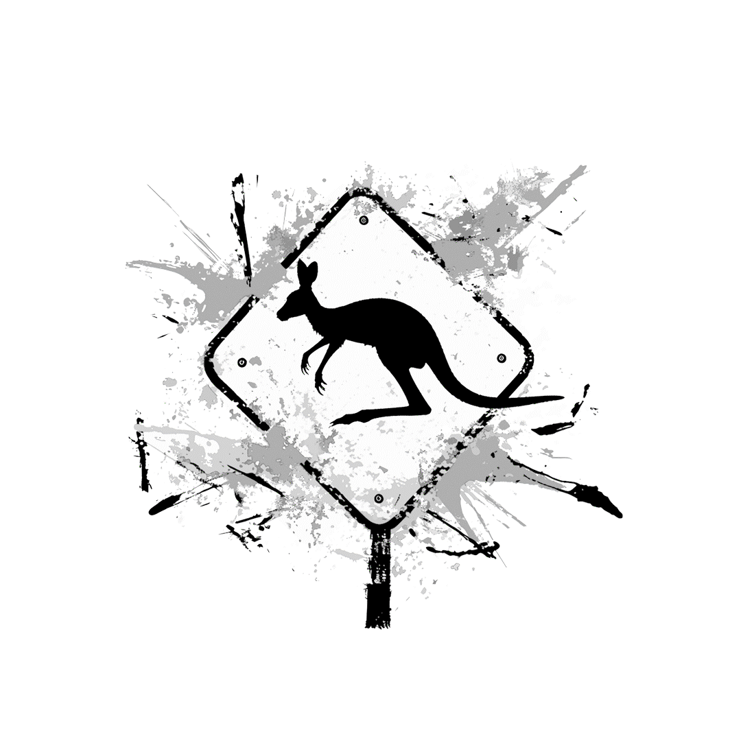 Kangaroo Road Sign
