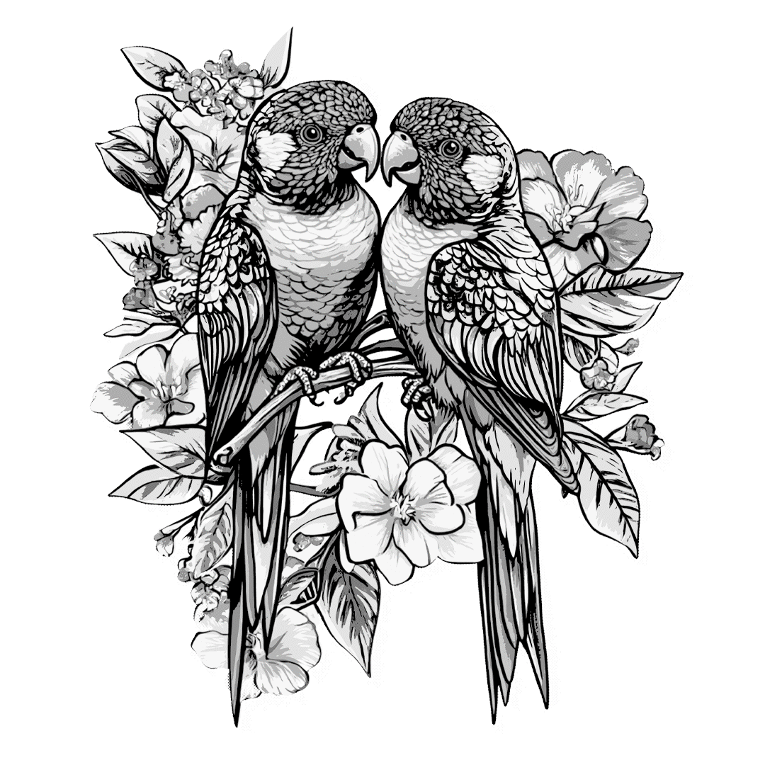 3 Rainbow Lorikeets.gif