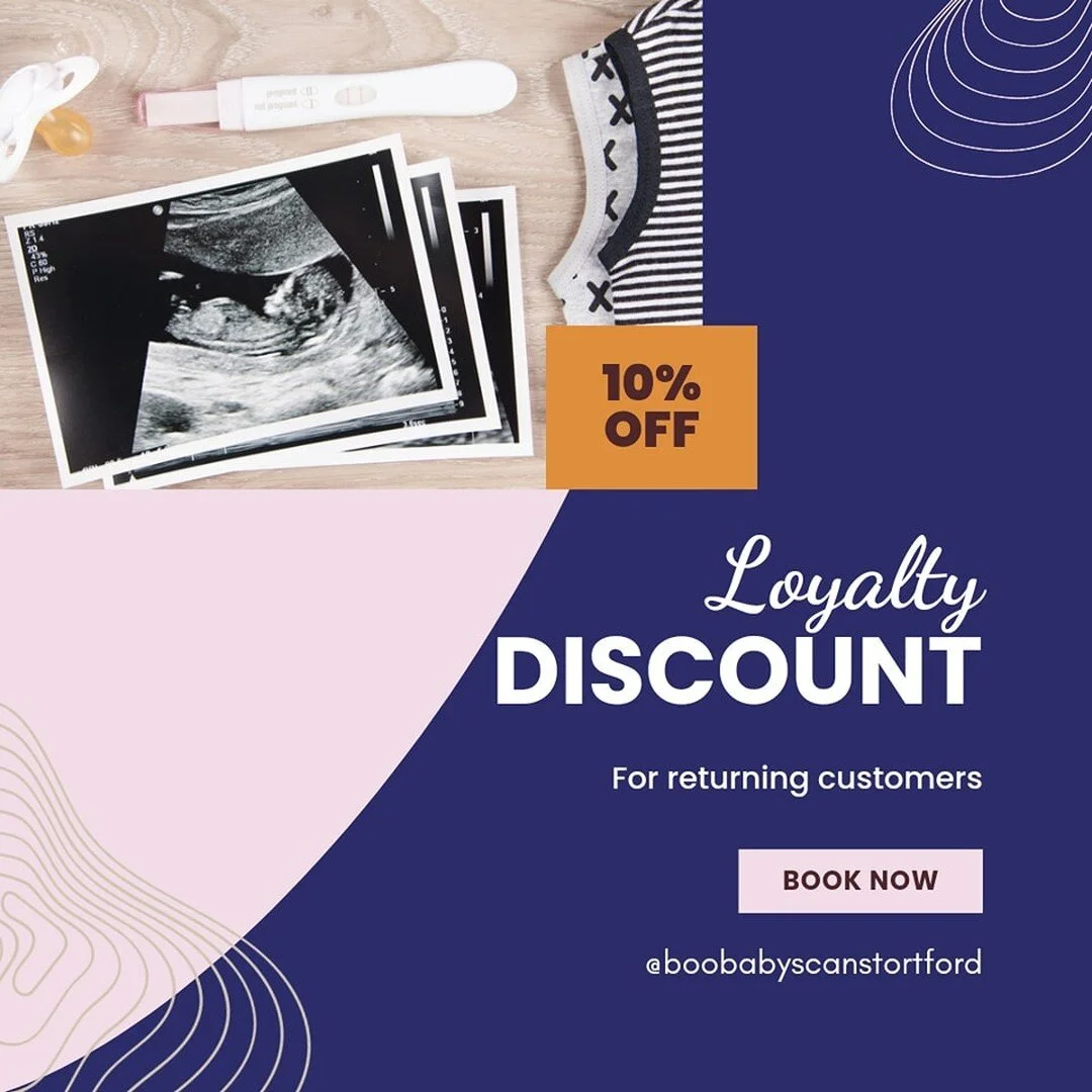 We LOVE to welcome back returning parents to be!
As a thank you, for booking again with us, when you have your first scan with us, we offer a code for a 10% discount when you rebook with Boo Baby Scan?
Just one of the gestures that make us differen