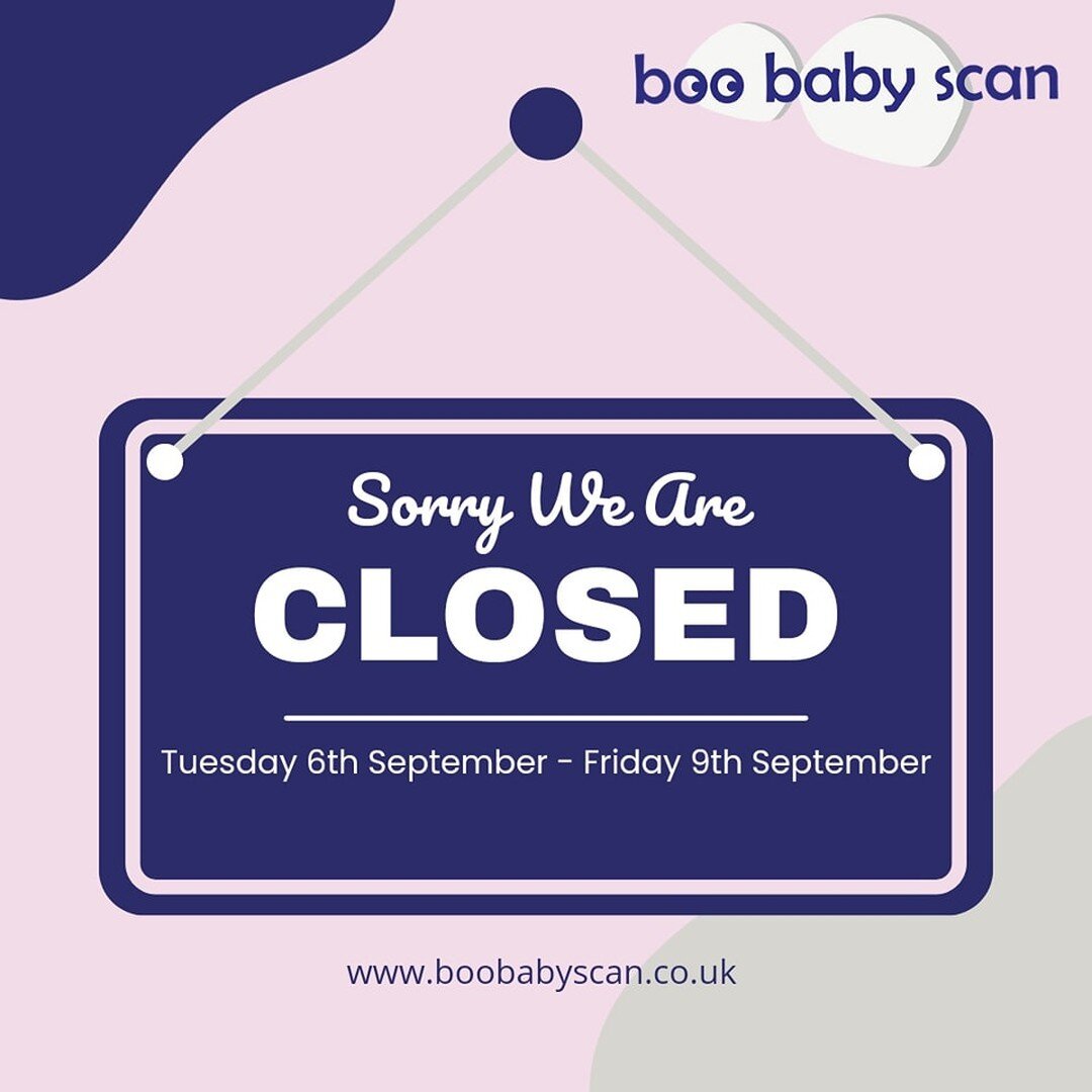 Just a FYI to all our parents to be, the clinic will be closed from Tuesday 5th September to Friday 9th September 2022.
If you were hoping to see us soon, please ensure you book in before or after these dates, we are offering flexibility before and a