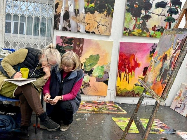 Caroline and Netta in Netta's space.JPG