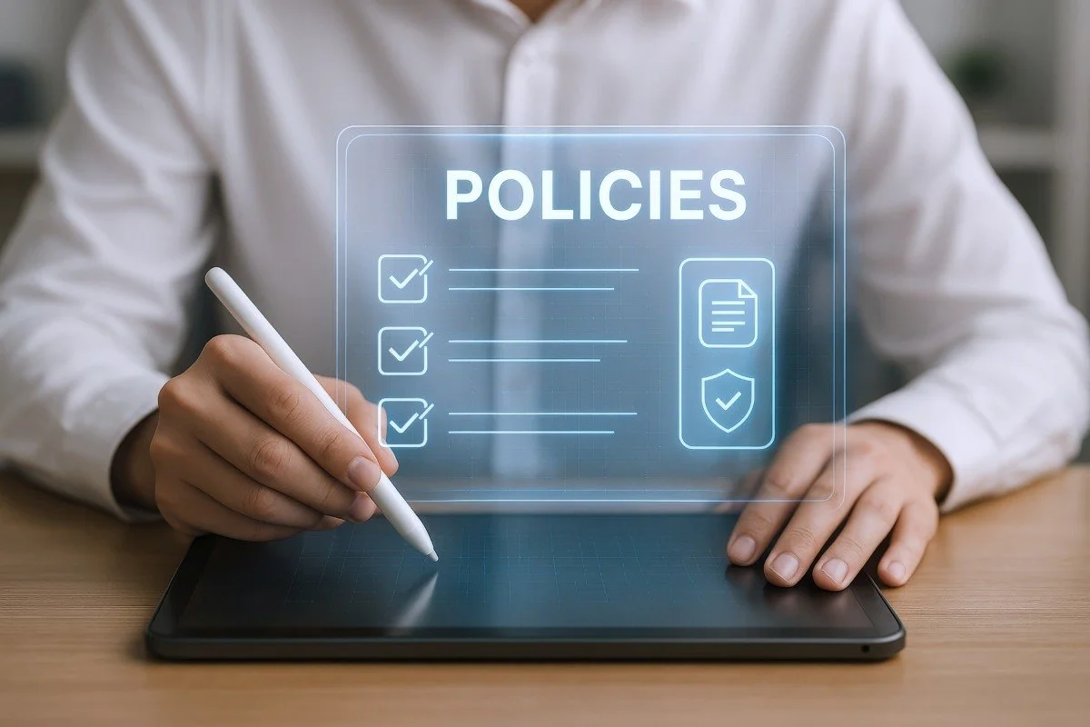 Policies and procedures review on digital tablet with pen