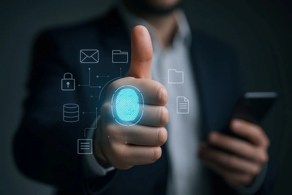 Biometric Authentication Man Using Fingerprint Scan for Secure Mobile Access and Data Protection
