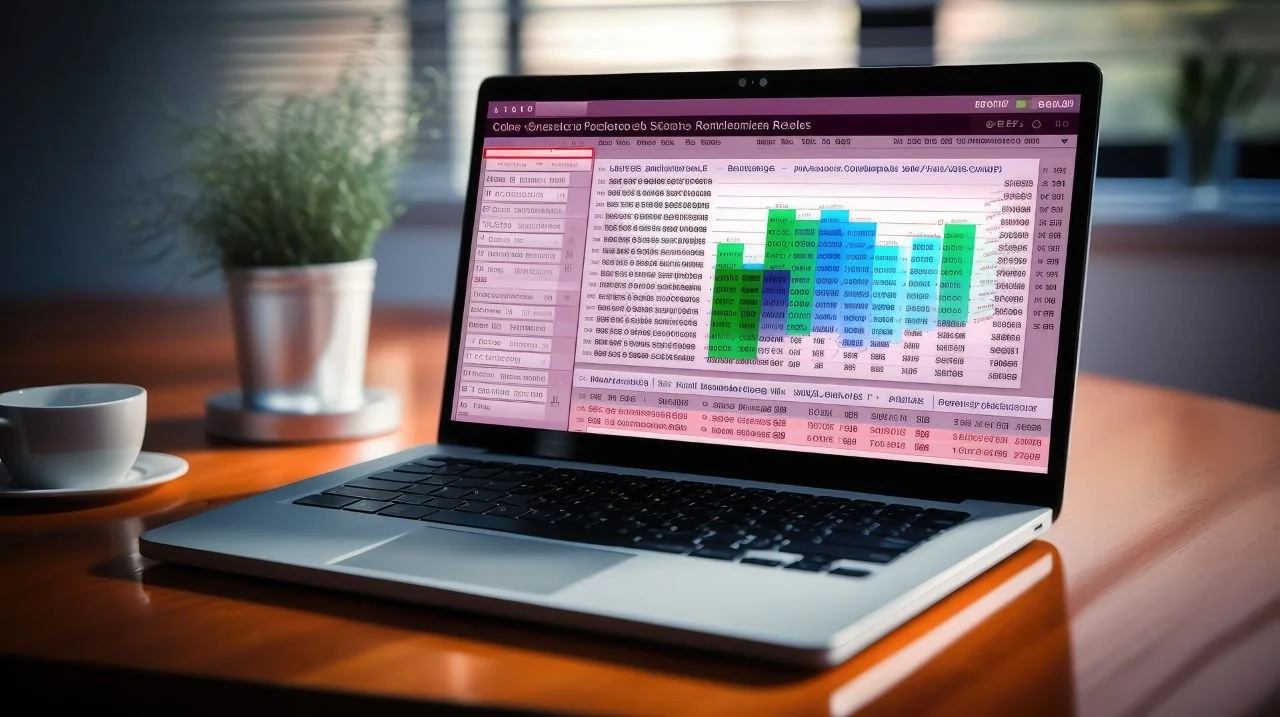 excel spreadsheet displayed on a laptop screen